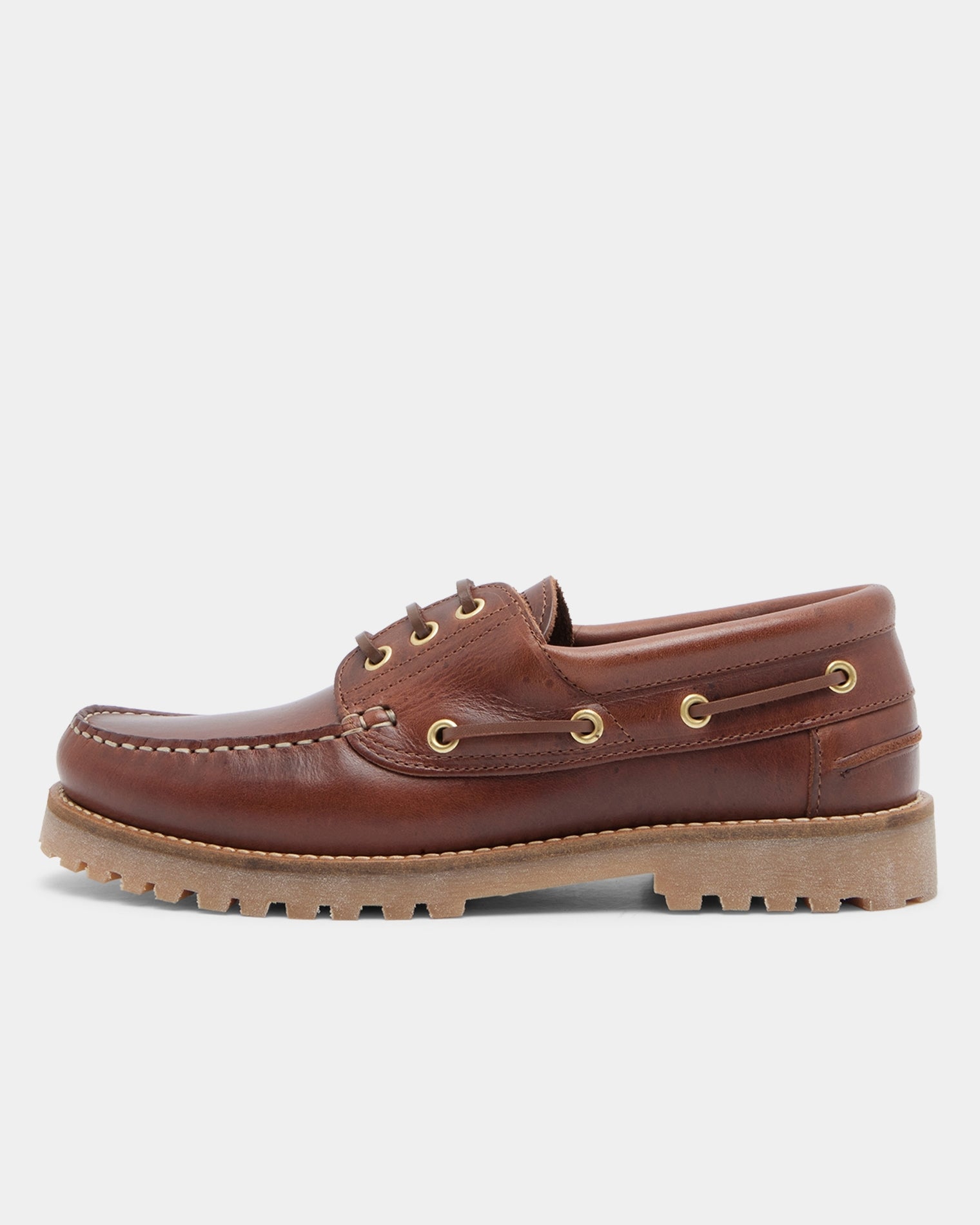 GARMENT PROJECT MAN Ollie Boat Shoe - Brown Leather Shoes 800 Brown