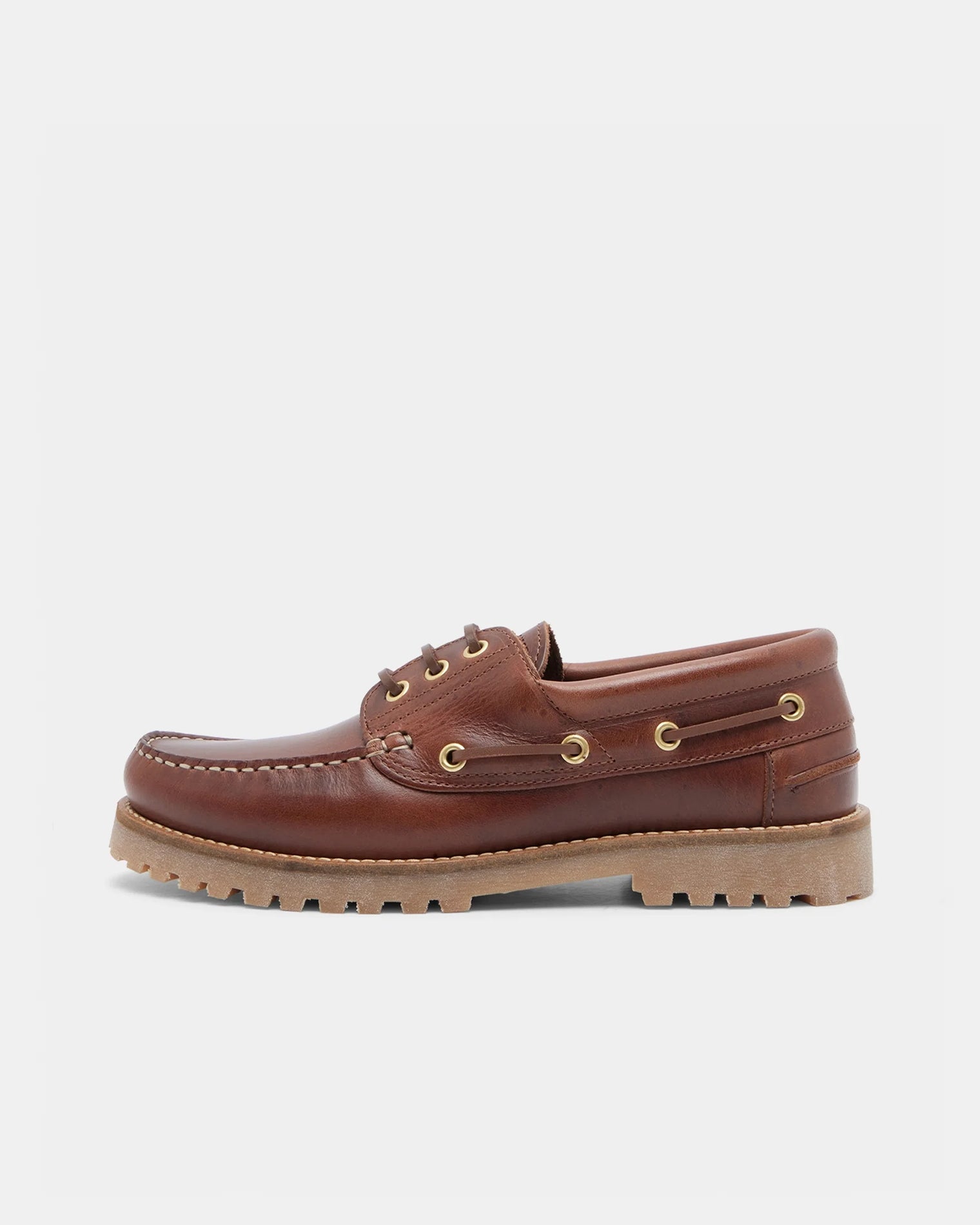 GARMENT PROJECT MAN Ollie Boat Shoe - Brown Leather Shoes 800 Brown