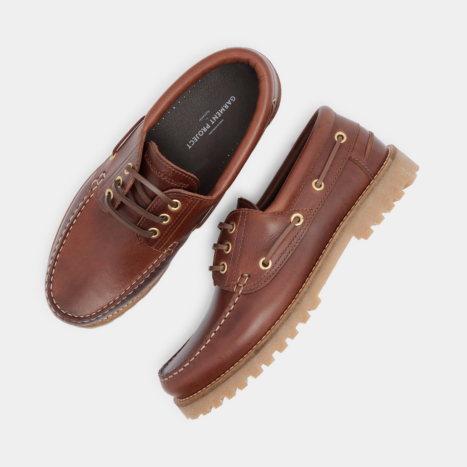 GARMENT PROJECT MAN Ollie Boat Shoe - Brown Leather Shoes 800 Brown