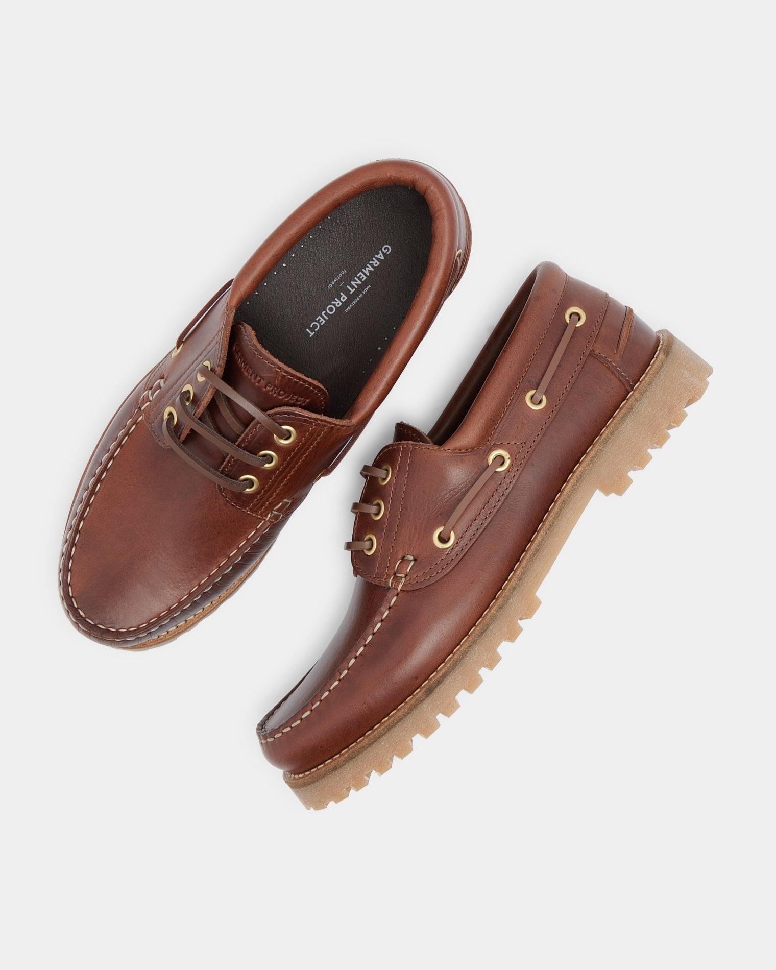 GARMENT PROJECT MAN Ollie Boat Shoe - Brown Leather Shoes 800 Brown