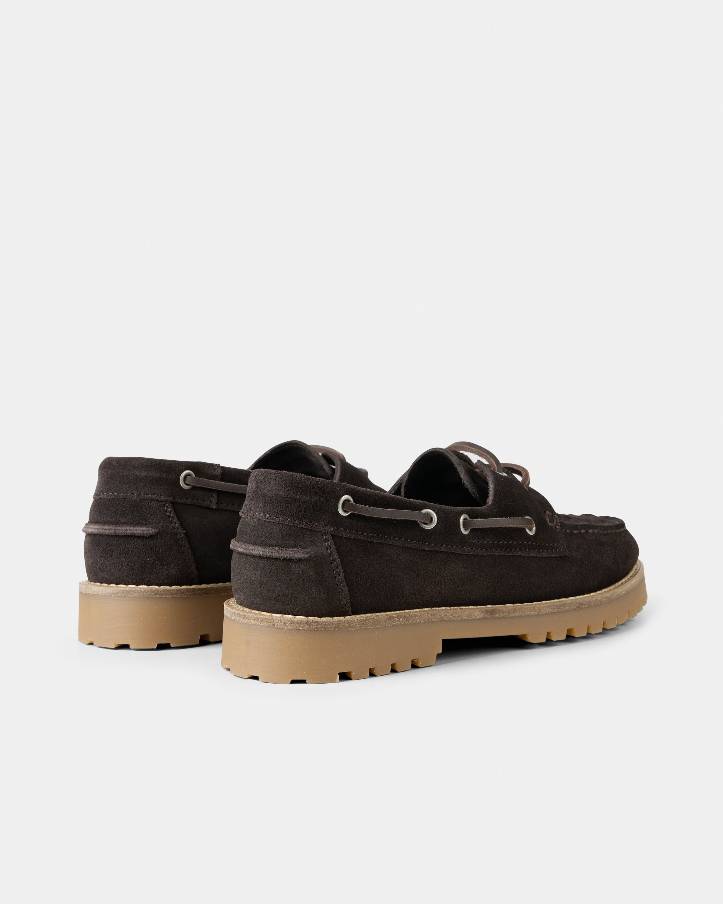 GARMENT PROJECT WMNS Ollie Boat Shoe - Brown Suede Braided Shoes 800 Brown