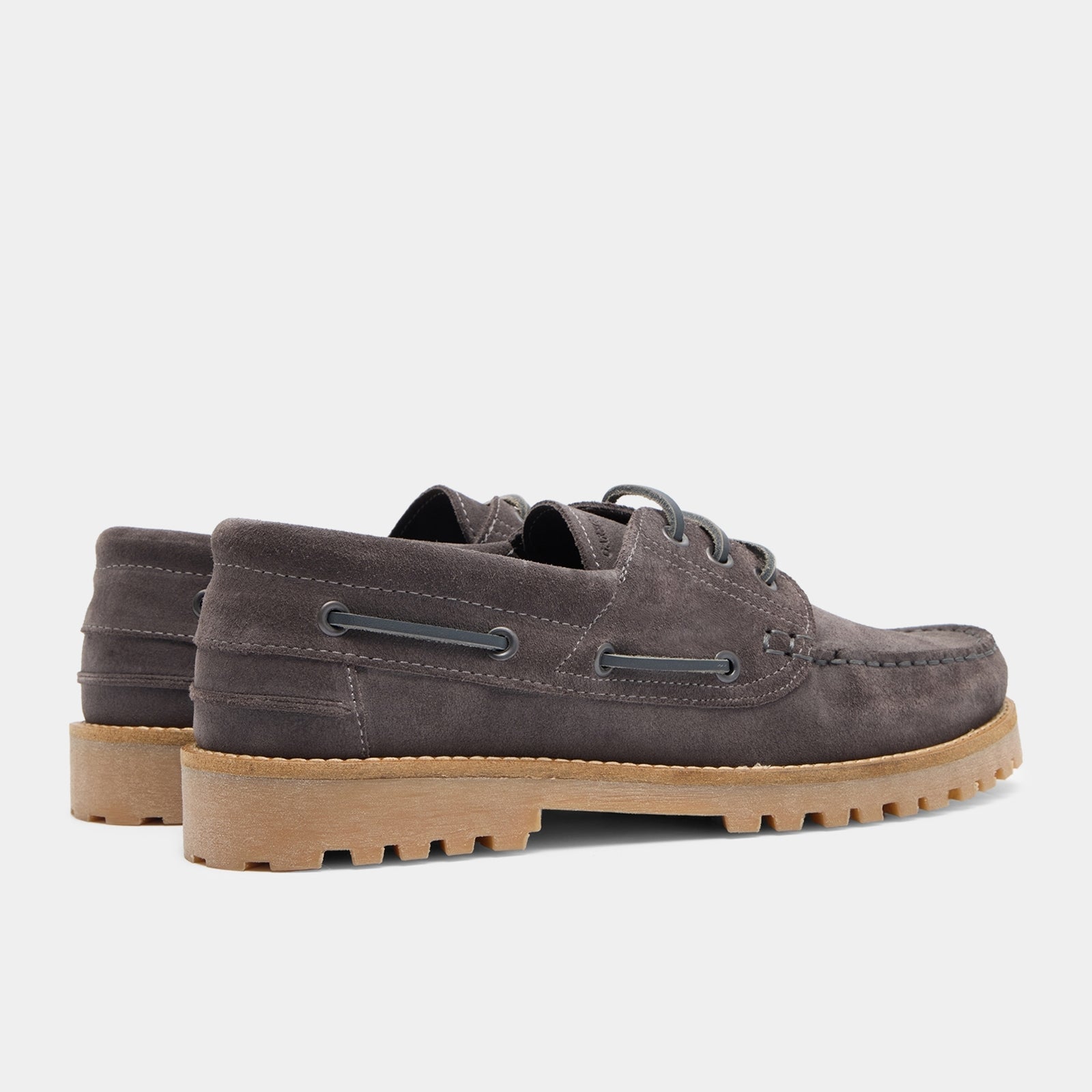 GARMENT PROJECT MAN Ollie Boat Shoe - Charcoal Suede Shoes 445 Charcoal