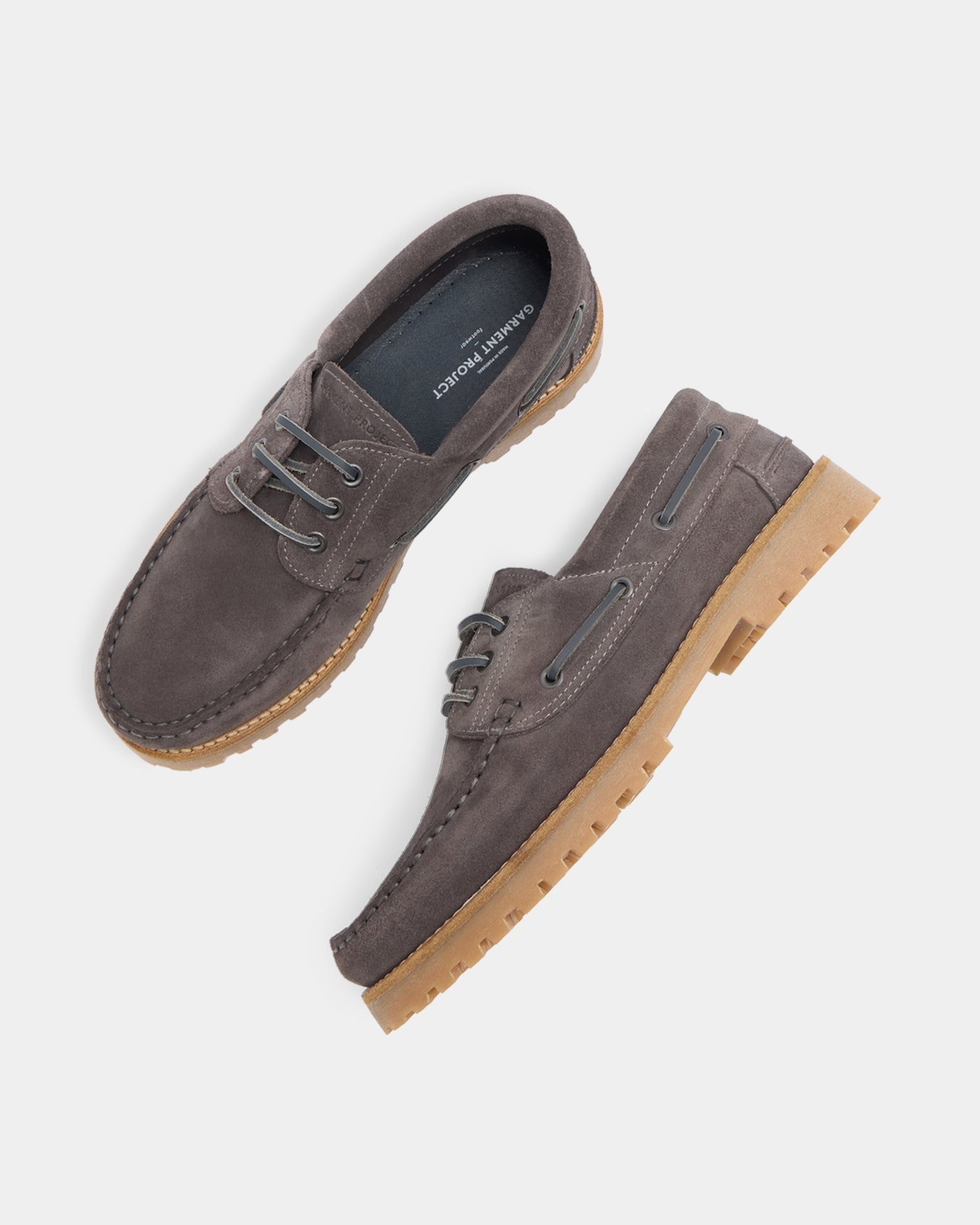 GARMENT PROJECT MAN Ollie Boat Shoe - Charcoal Suede Shoes 445 Charcoal