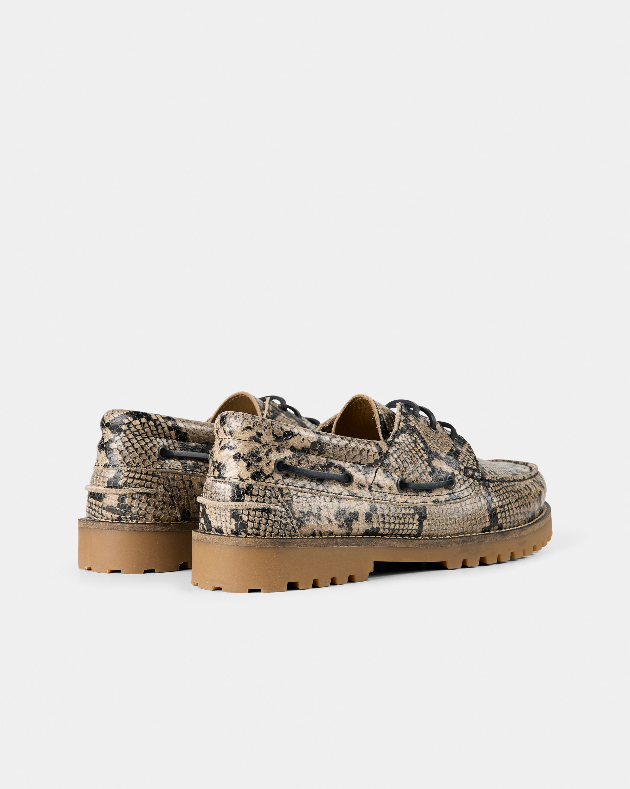 GARMENT PROJECT MAN Ollie Boat Shoe - Earth Snake Leather Shoes 260 Earth