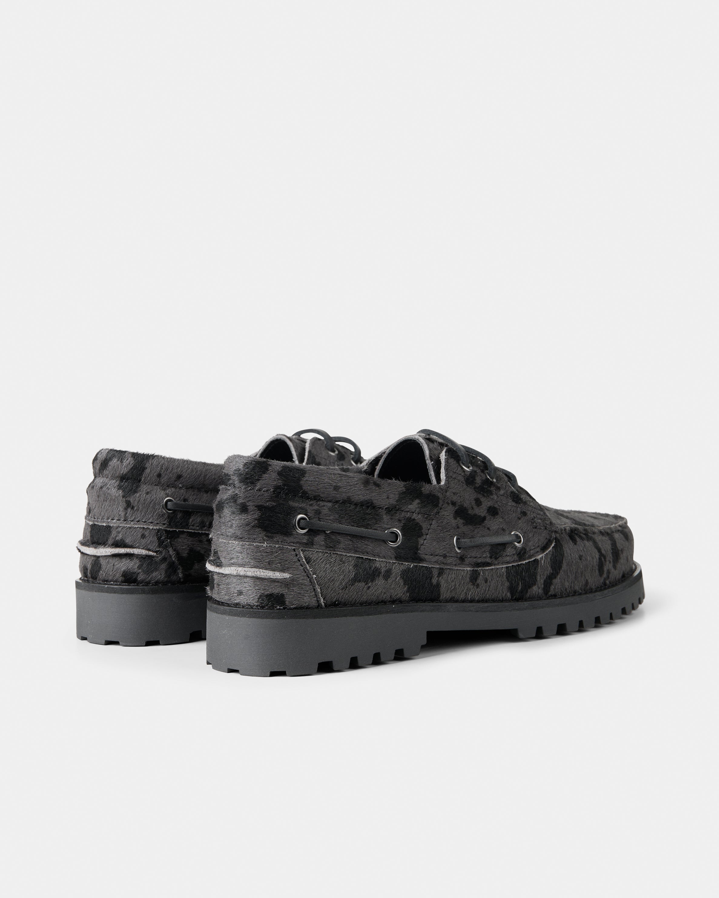 GARMENT PROJECT MAN Ollie Boat Shoe - Grey Pony Hair Shoes 400 Grey