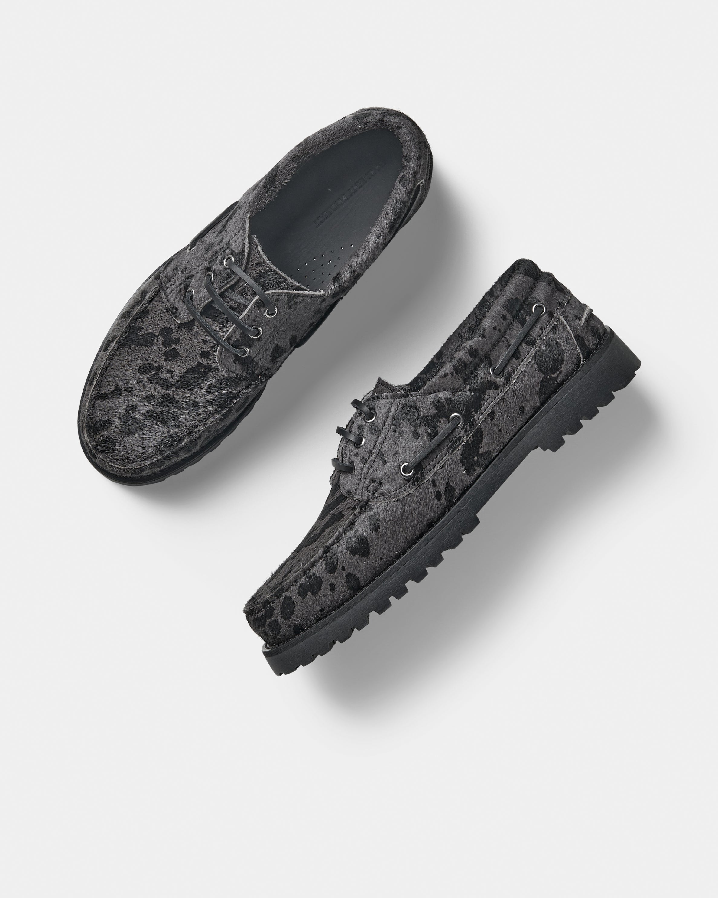 GARMENT PROJECT MAN Ollie Boat Shoe - Grey Pony Hair Shoes 400 Grey