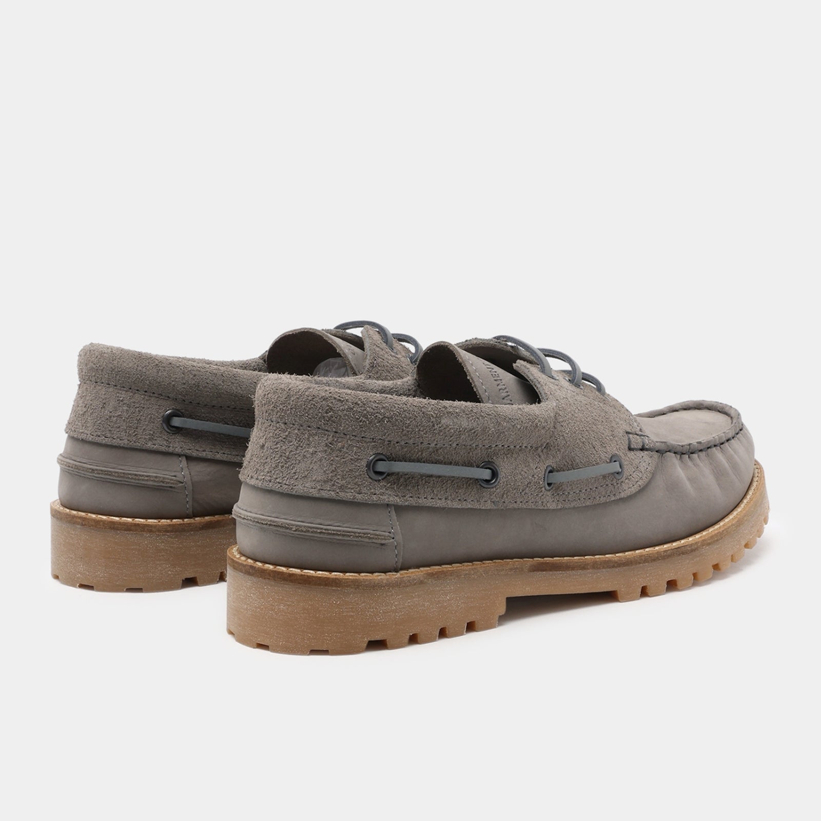 GARMENT PROJECT MAN Ollie Boat Shoe - Light Grey Nubuck/Hairy Suede Shoes 410 Light Grey