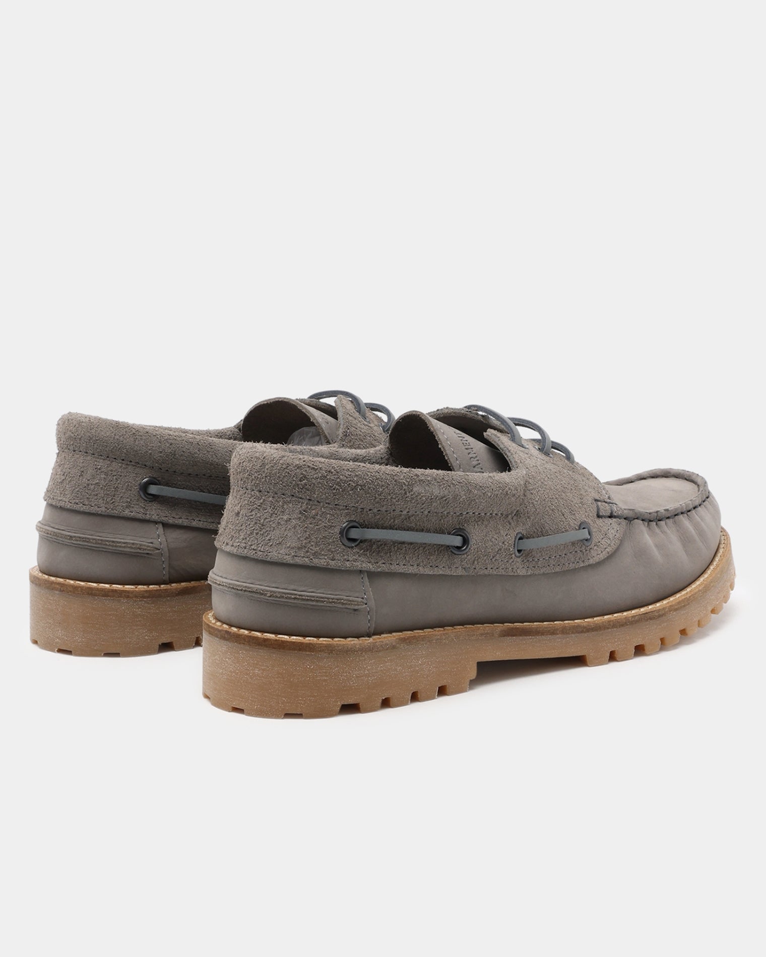 GARMENT PROJECT MAN Ollie Boat Shoe - Light Grey Nubuck/Hairy Suede Shoes 410 Light Grey