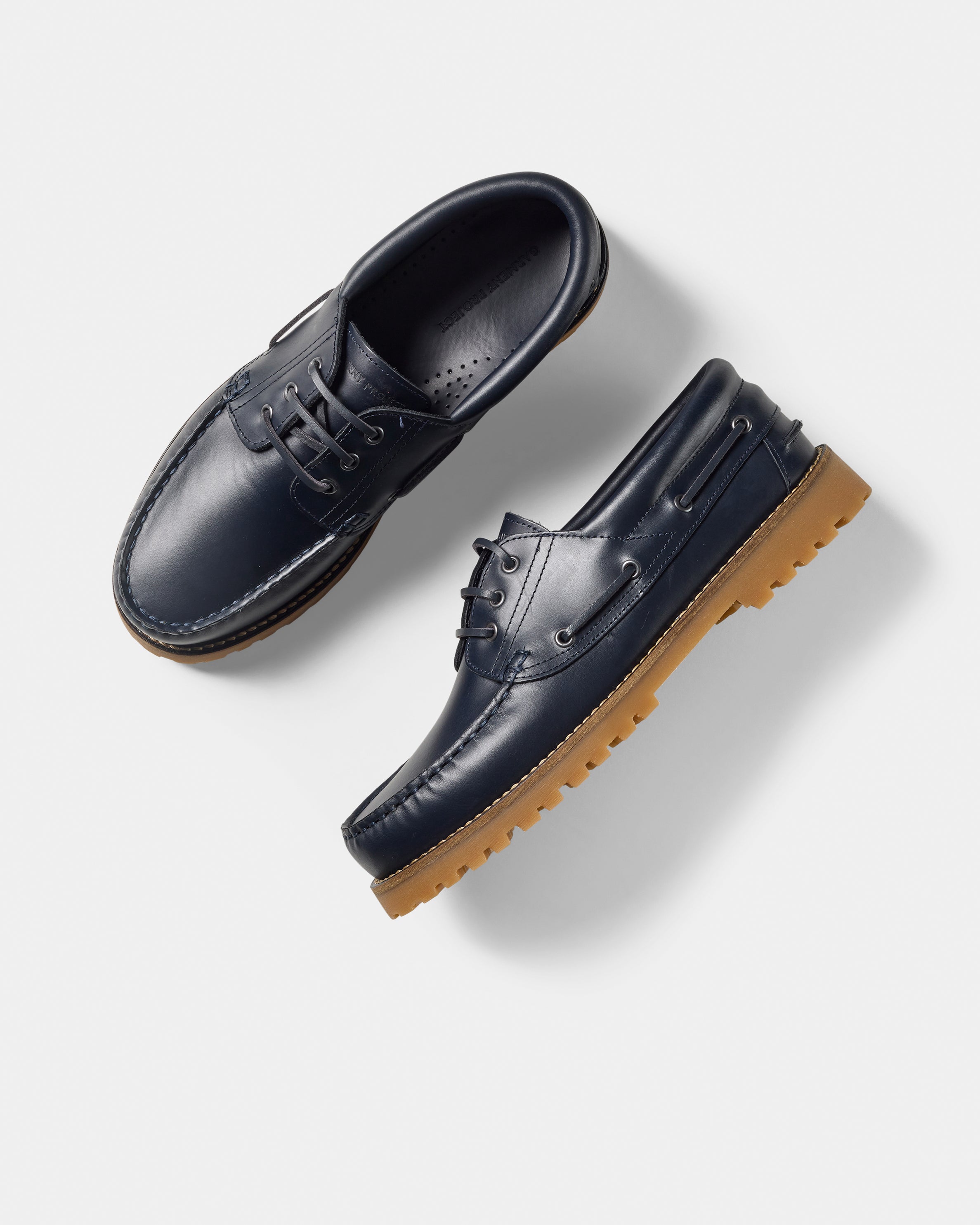 GARMENT PROJECT MAN Ollie Boat Shoe - Navy Leather Shoes 500 Navy
