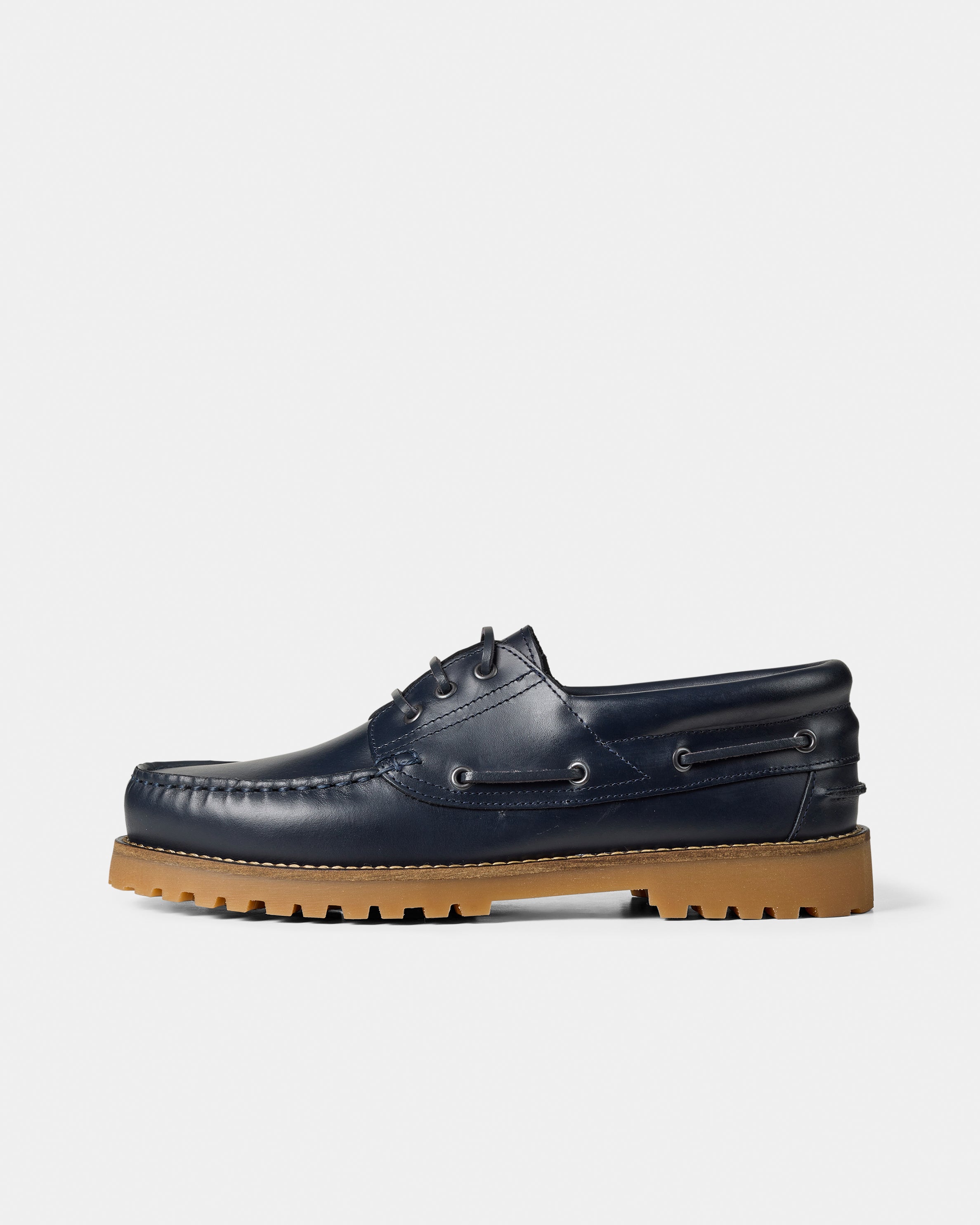 GARMENT PROJECT MAN Ollie Boat Shoe - Navy Leather Shoes 500 Navy