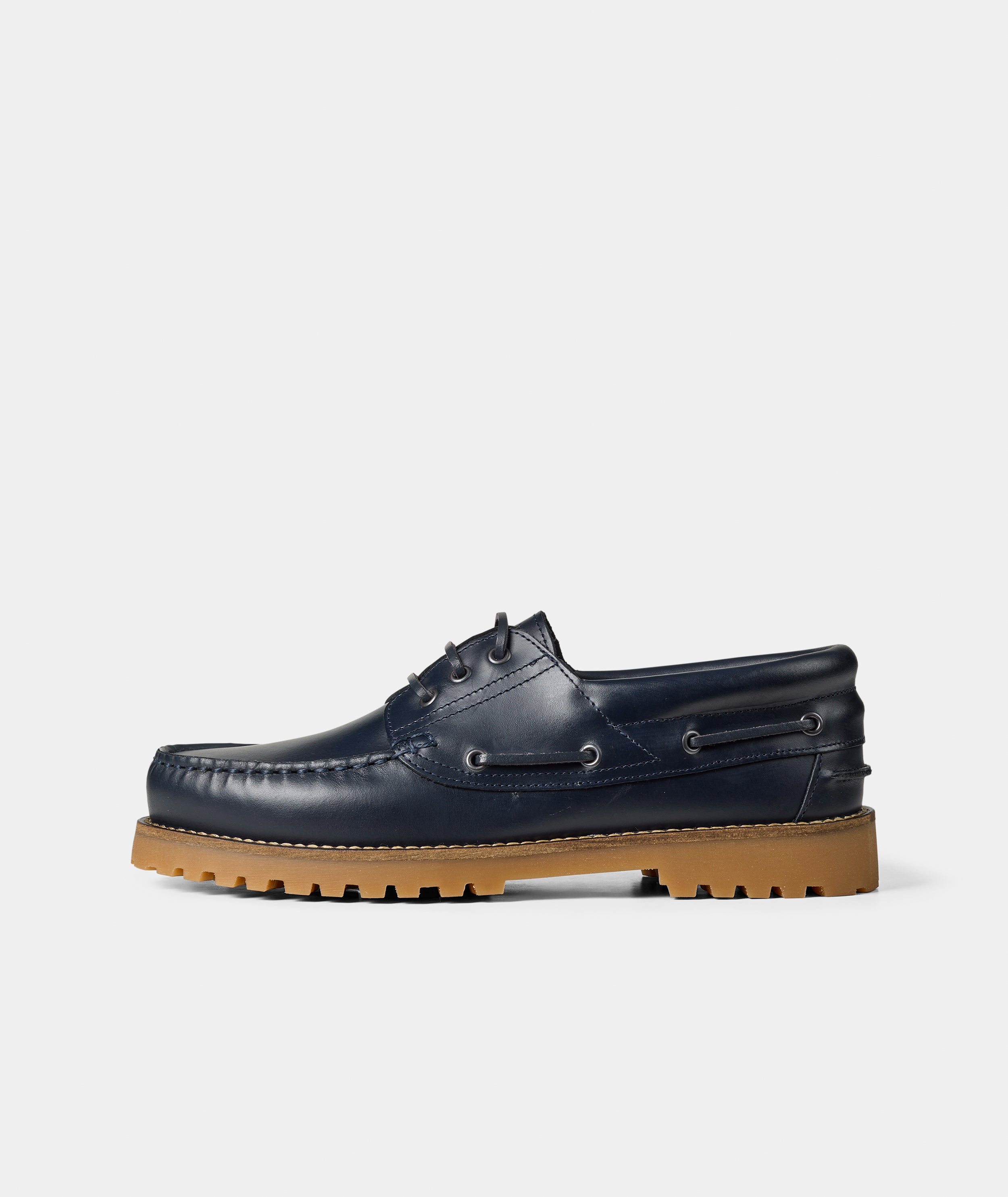 GARMENT PROJECT MAN Ollie Boat Shoe - Navy Leather Shoes 500 Navy