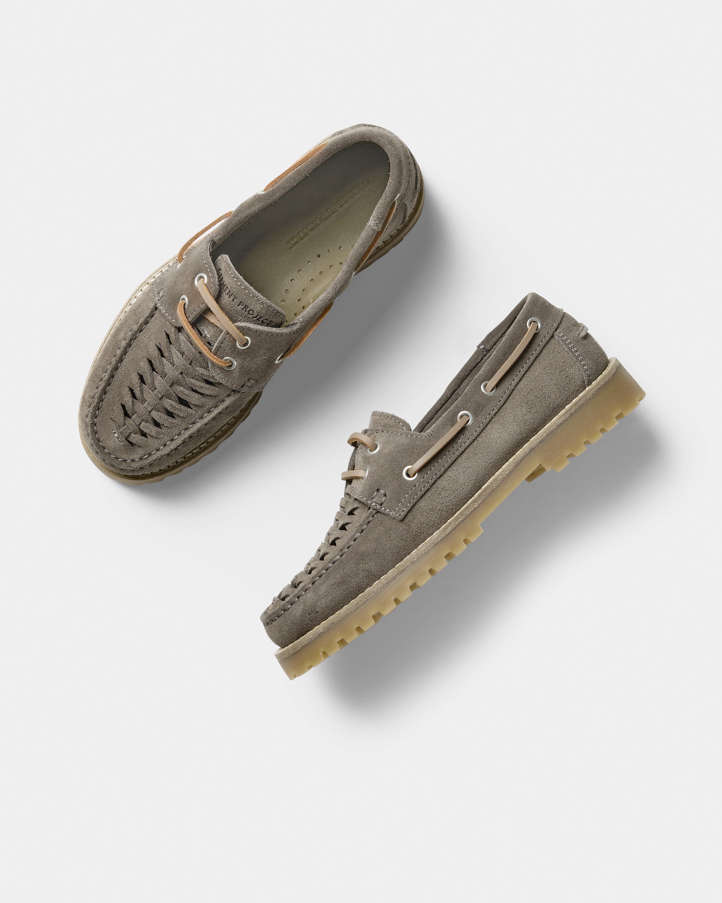 GARMENT PROJECT WMNS Ollie Boat Shoe - Truffle Suede Braided Shoes