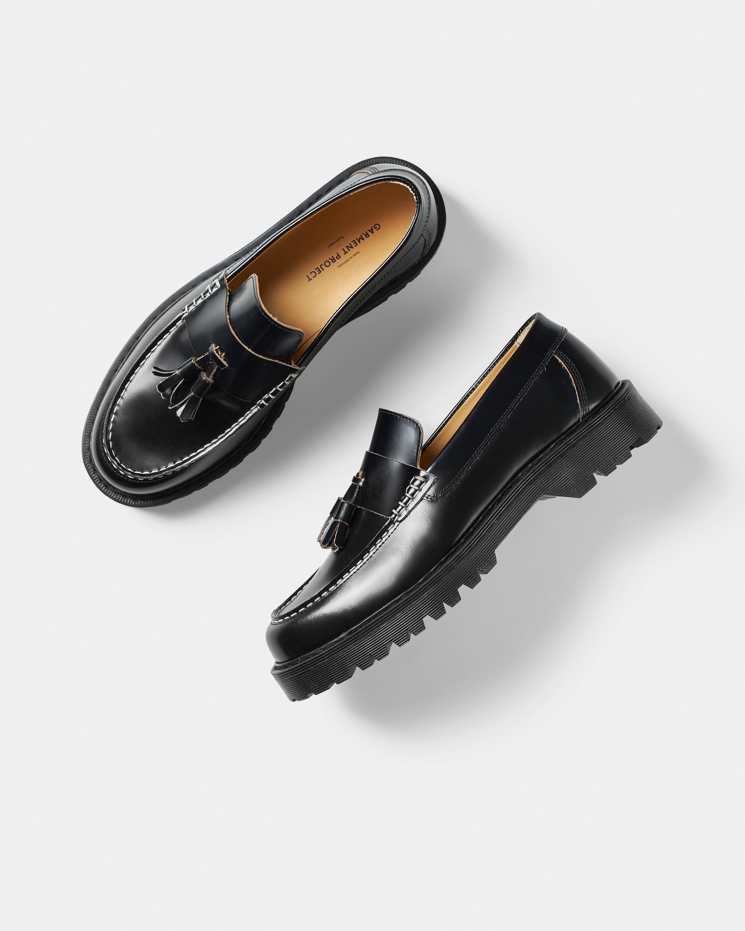 GARMENT PROJECT MAN Pete Loafer - Black Polido Raw Edge Loafer 999 Black
