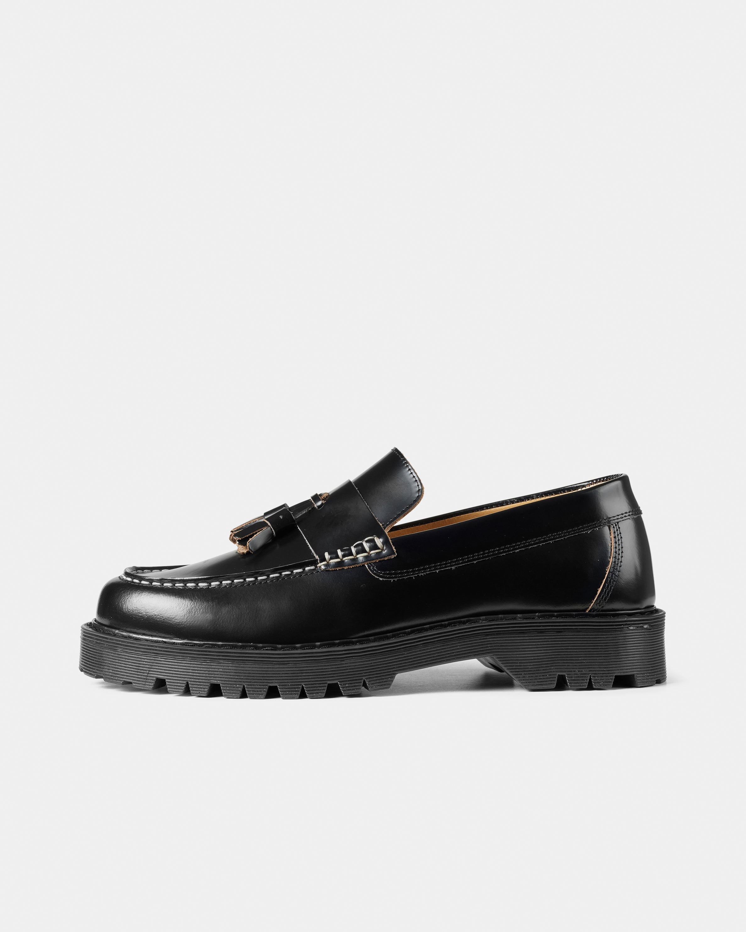 GARMENT PROJECT MAN Pete Loafer - Black Polido Raw Edge Loafer 999 Black