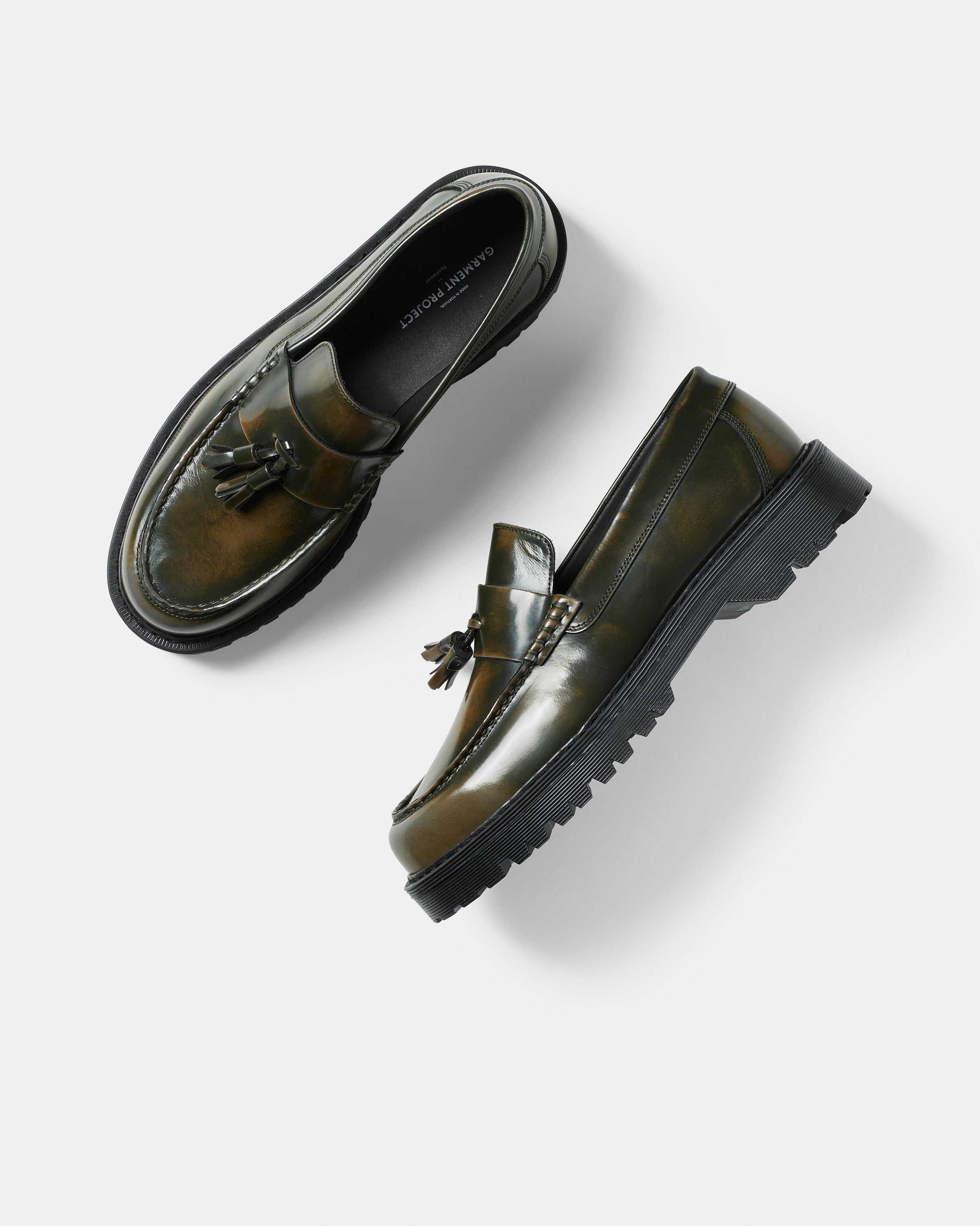 GARMENT PROJECT MAN Pete Loafer - Dark Green Three Toned Polido Loafer 215 Dark Green