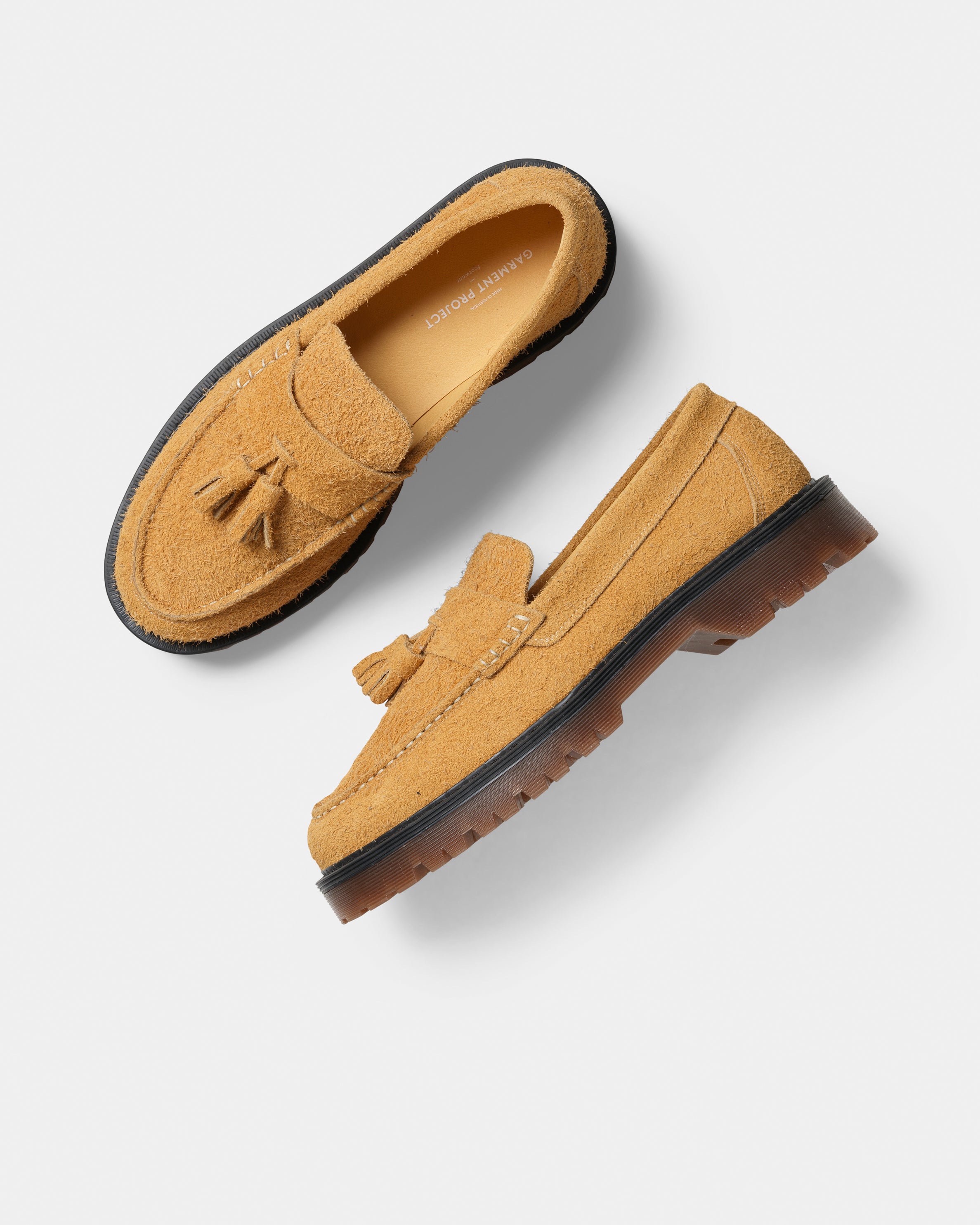 GARMENT PROJECT MAN Pete Loafer - Honey Hairy Suede Loafer 340 Honey