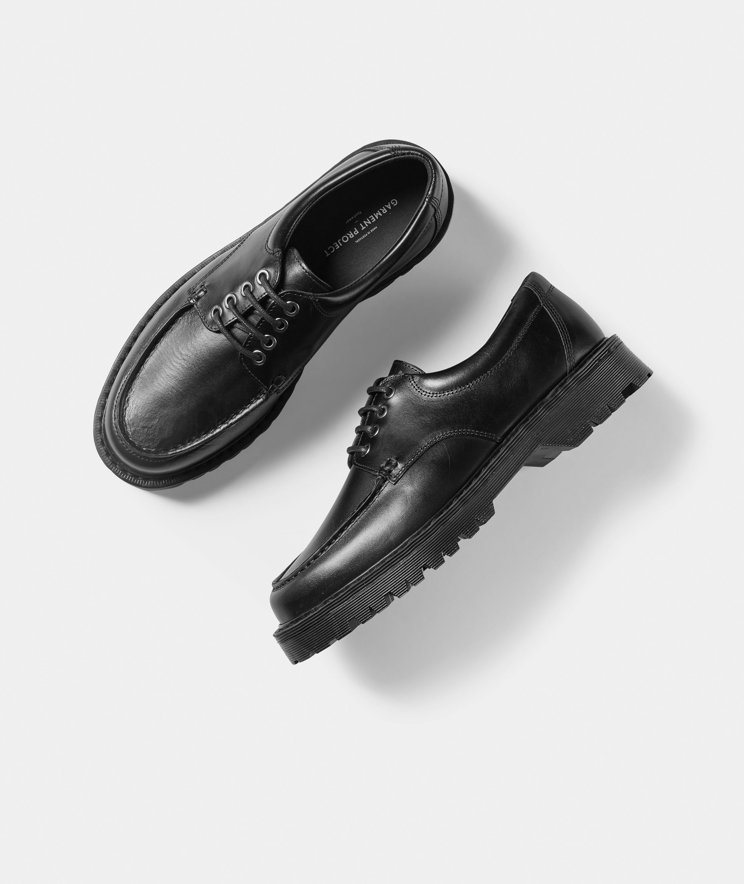 GARMENT PROJECT MAN Pete Moc Toe - Black Leather Shoes 999 Black
