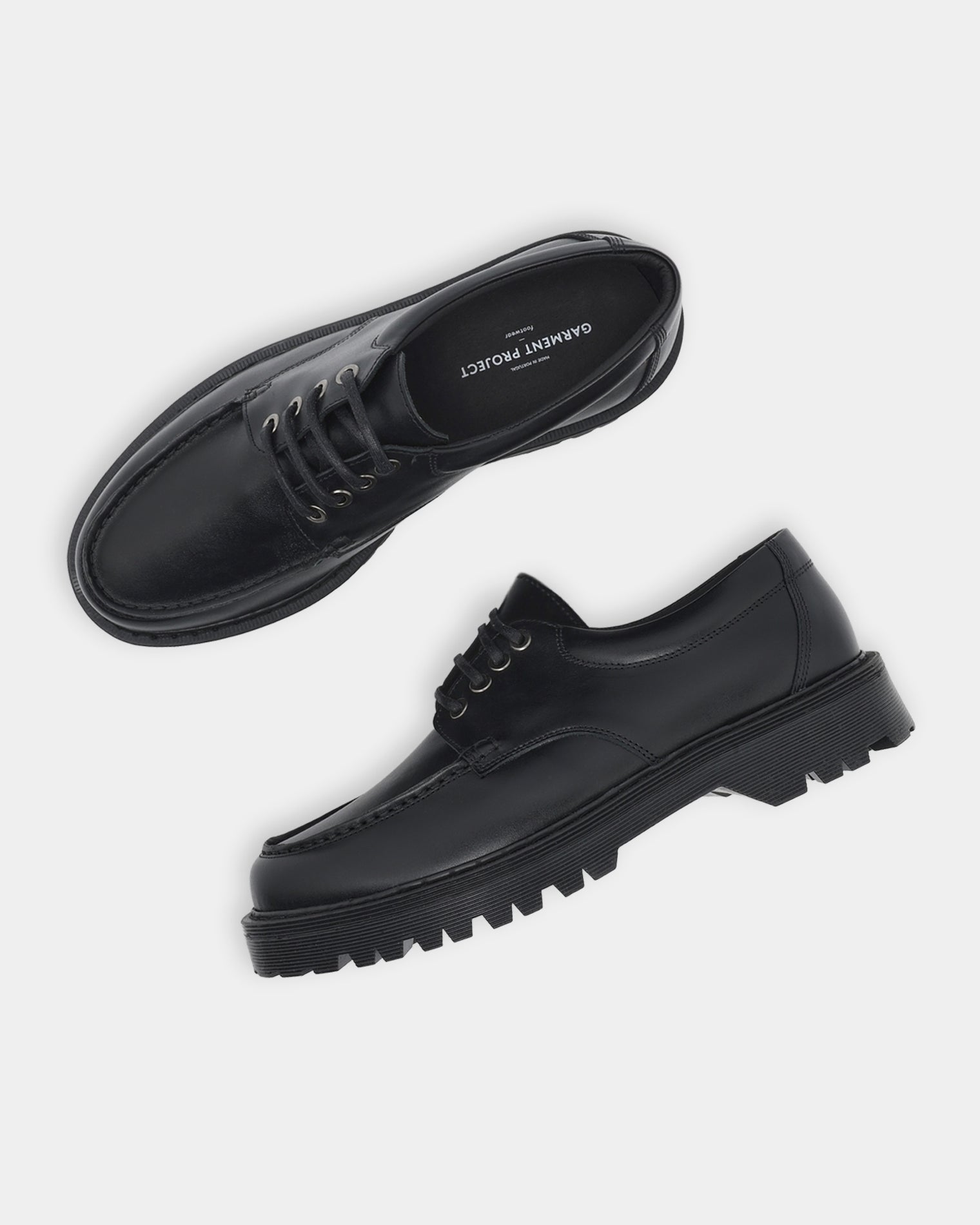 GARMENT PROJECT MAN Pete Moc Toe - Black Leather Shoes 999 Black