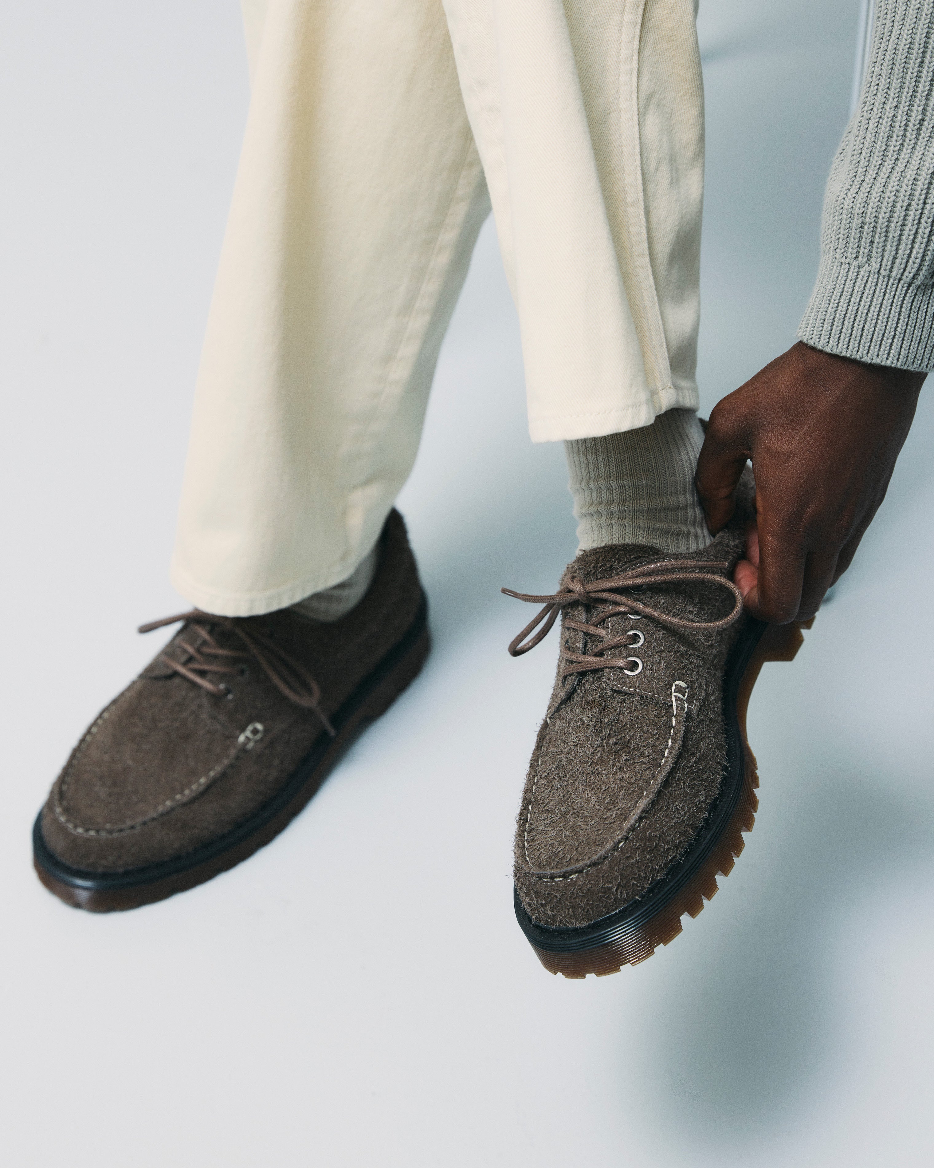 GARMENT PROJECT MAN Pete Moc Toe - Elephant Hairy Suede Shoes 460 Elephant