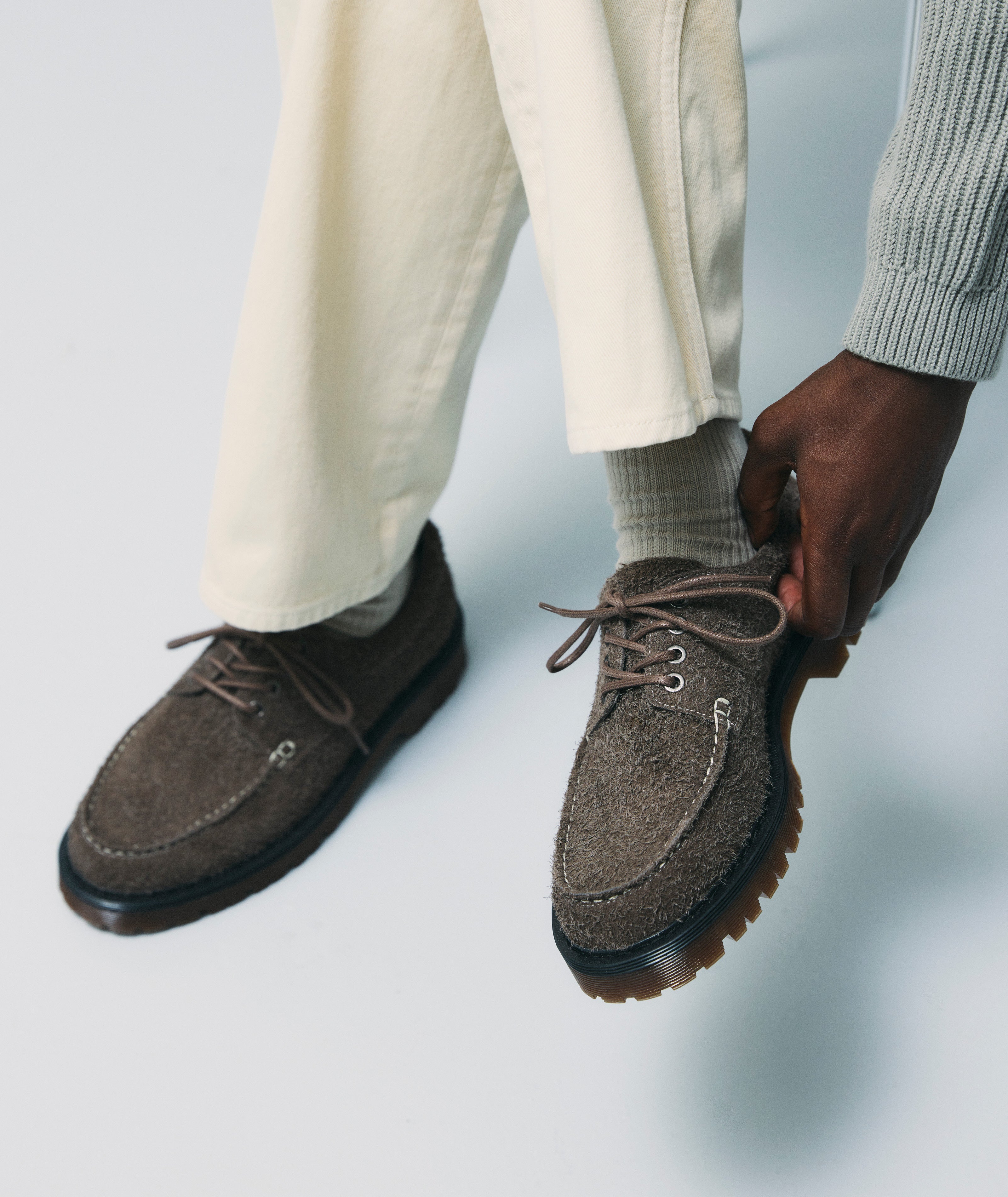 GARMENT PROJECT MAN Pete Moc Toe - Elephant Hairy Suede Shoes 460 Elephant