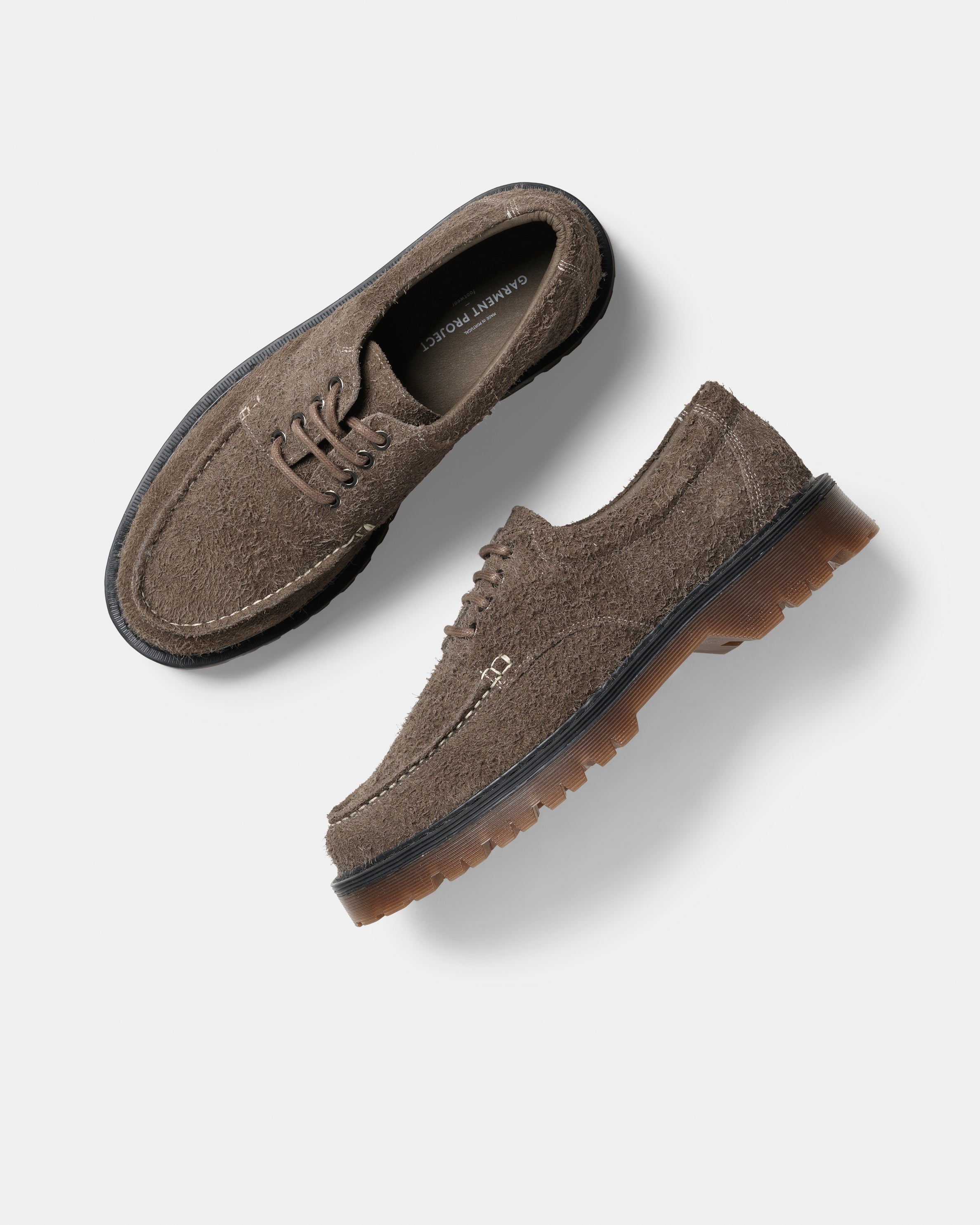 GARMENT PROJECT MAN Pete Moc Toe - Elephant Hairy Suede Shoes 460 Elephant