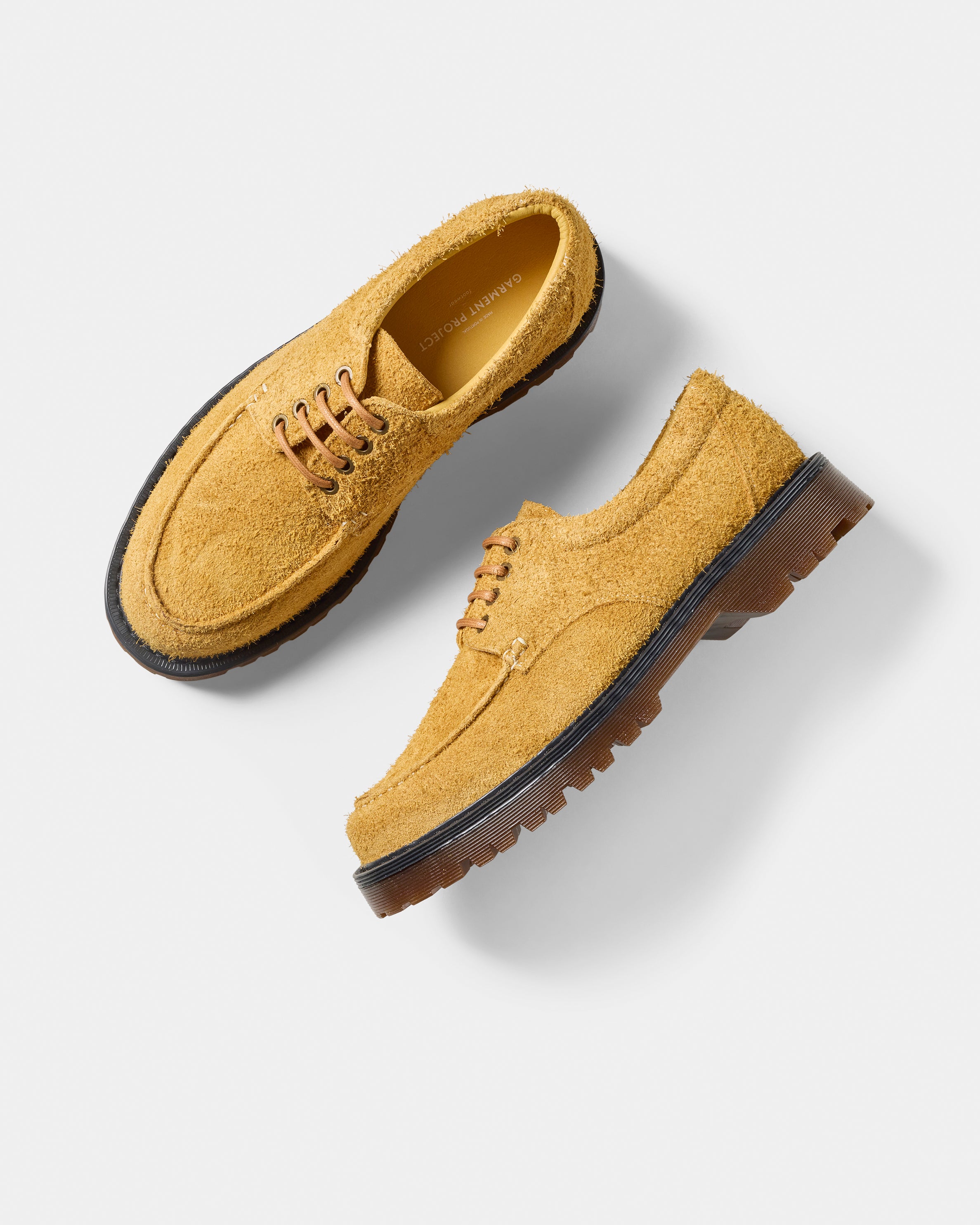 GARMENT PROJECT MAN Pete Moc Toe - Honey Hairy Suede Shoes 340 Honey