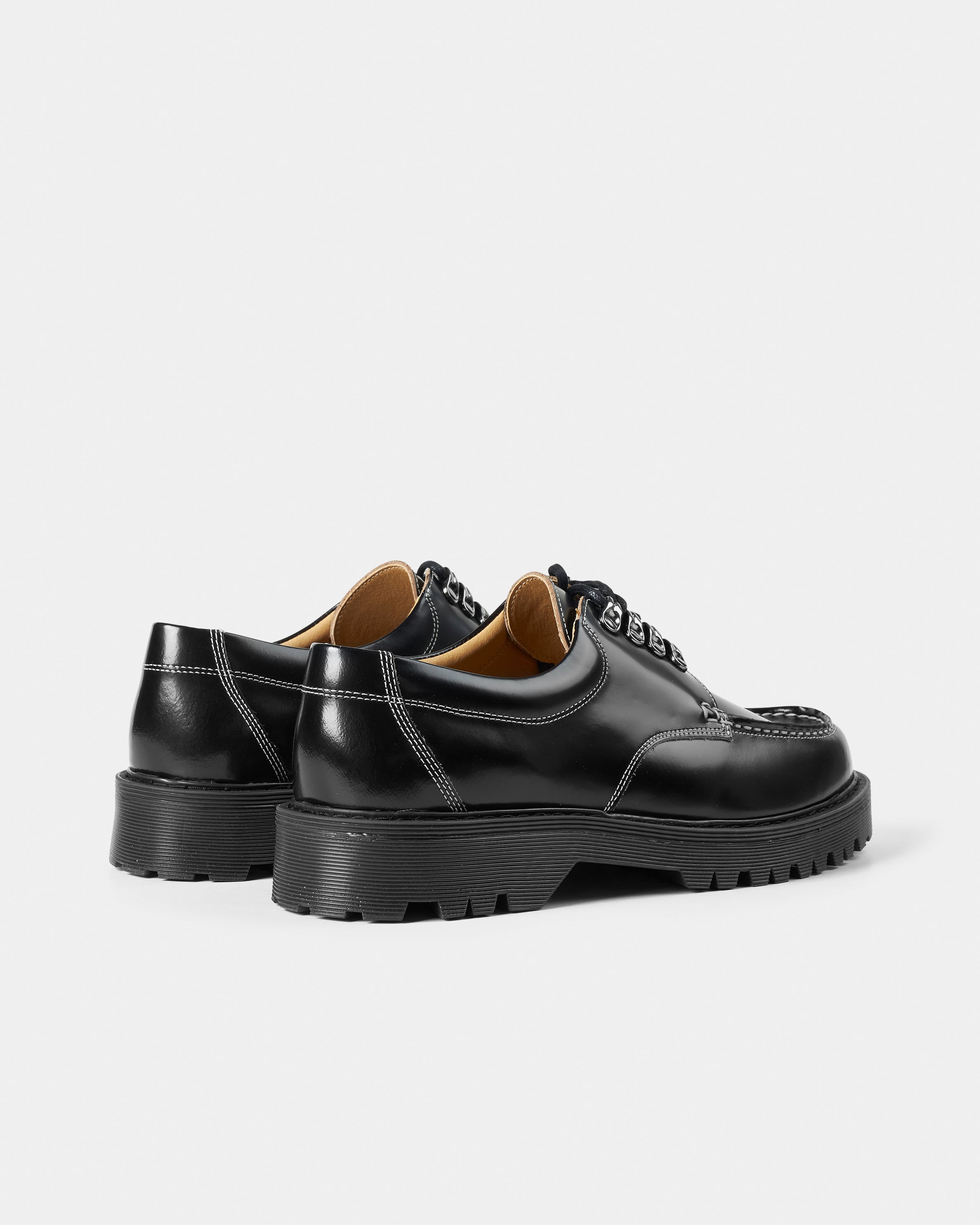GARMENT PROJECT MAN Pete Moc Toe Lux - Black Polido Raw Edge Shoes 999 Black