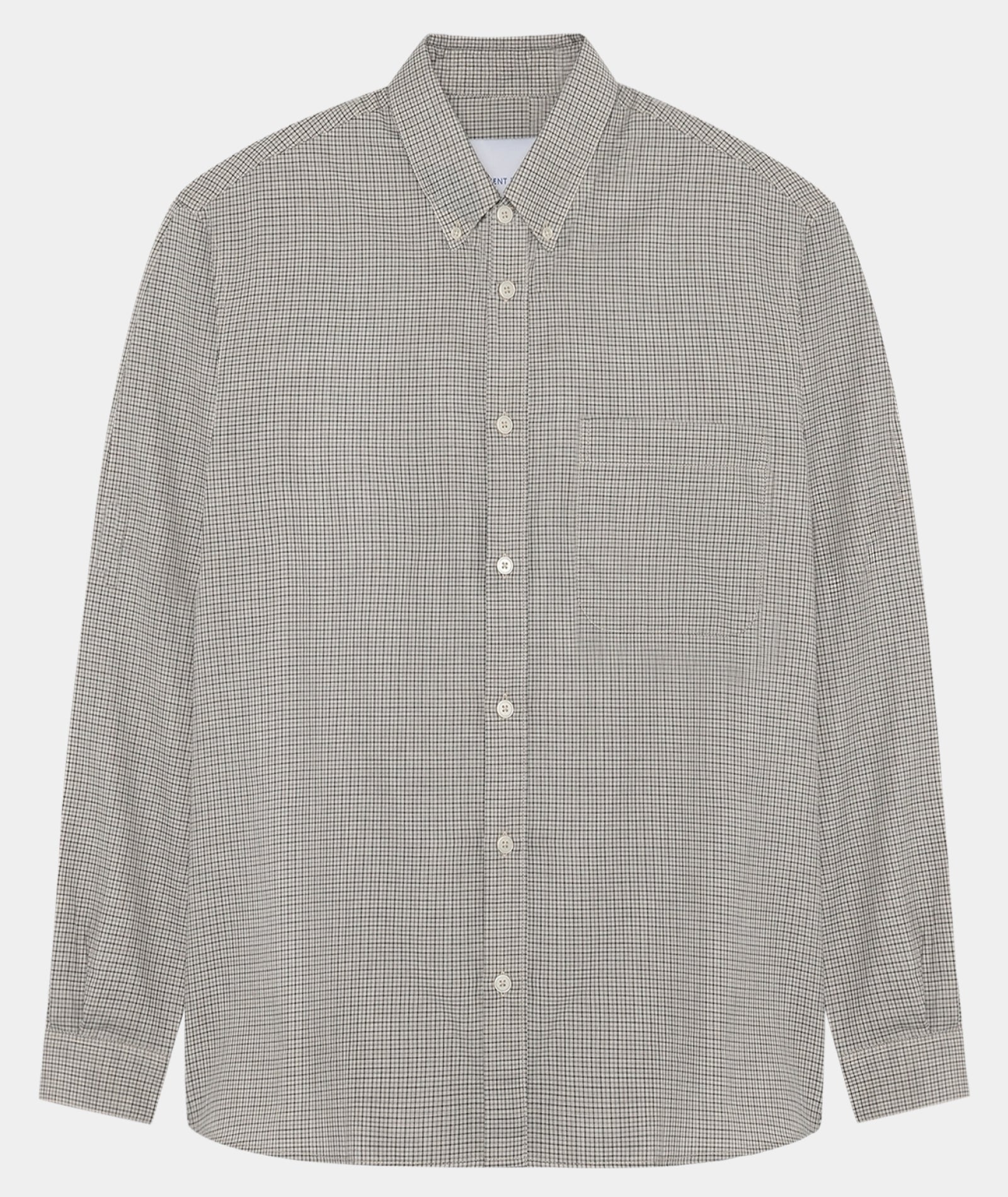 GARMENT PROJECT MAN Relaxed LS Button Down Shirt - Bone/Grey Check Shirt 401 Grey Check