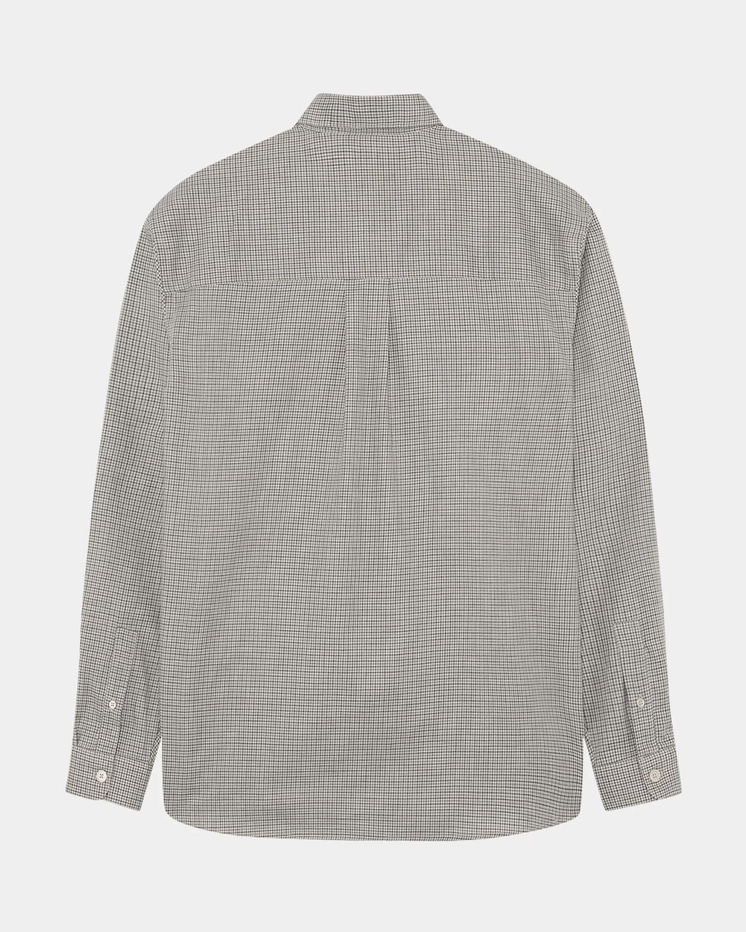 GARMENT PROJECT MAN Relaxed LS Button Down Shirt - Bone/Grey Check Shirt 401 Grey Check