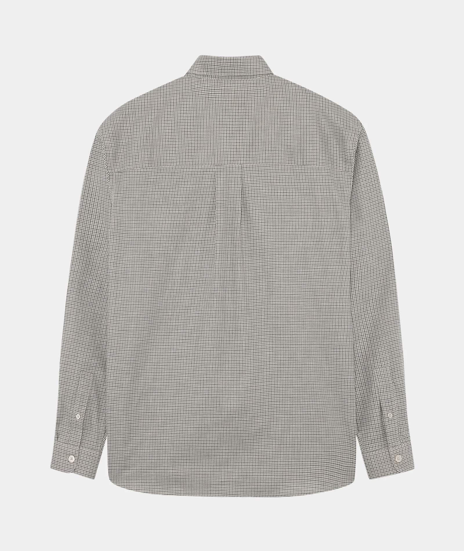 GARMENT PROJECT MAN Relaxed LS Button Down Shirt - Bone/Grey Check Shirt 401 Grey Check