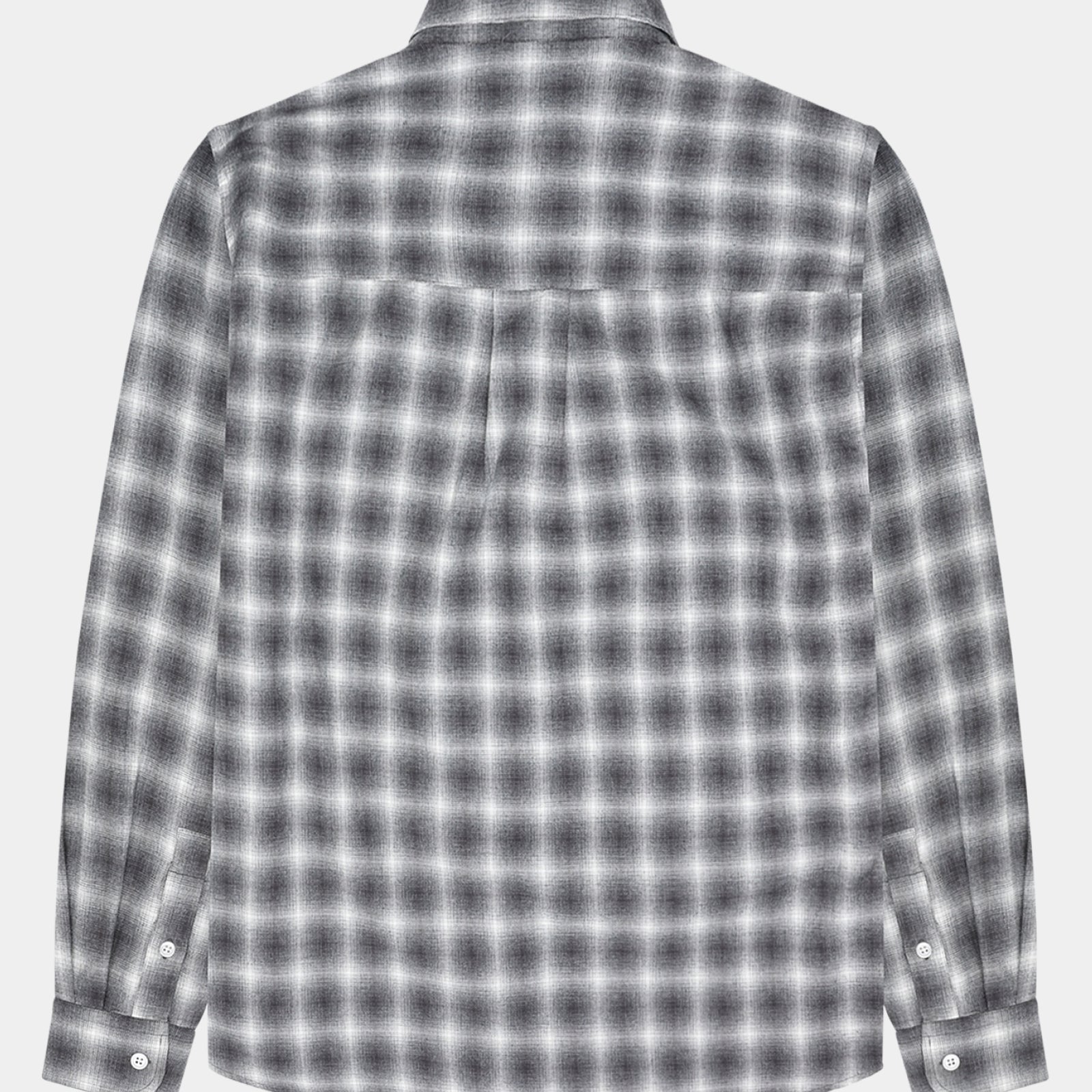 GARMENT PROJECT MAN Relaxed LS Button Down Shirt - Flannel Grey Check Shirt 401 Grey Check
