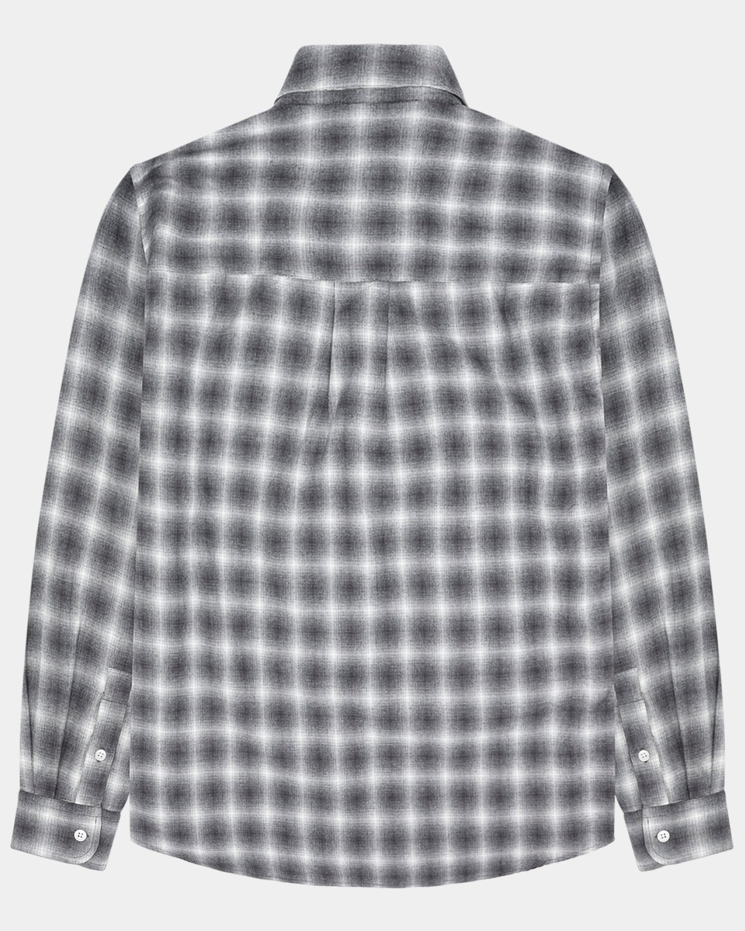 GARMENT PROJECT MAN Relaxed LS Button Down Shirt - Flannel Grey Check Shirt 401 Grey Check
