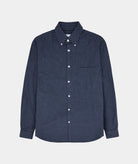 GARMENT PROJECT MAN Relaxed LS Button Down Shirt - Flannel Navy Check Shirt 501 Navy Check