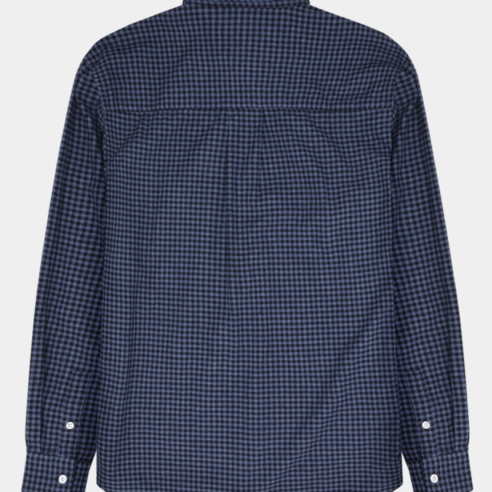 GARMENT PROJECT MAN Relaxed LS Button Down Shirt - Flannel Navy Check Shirt 501 Navy Check