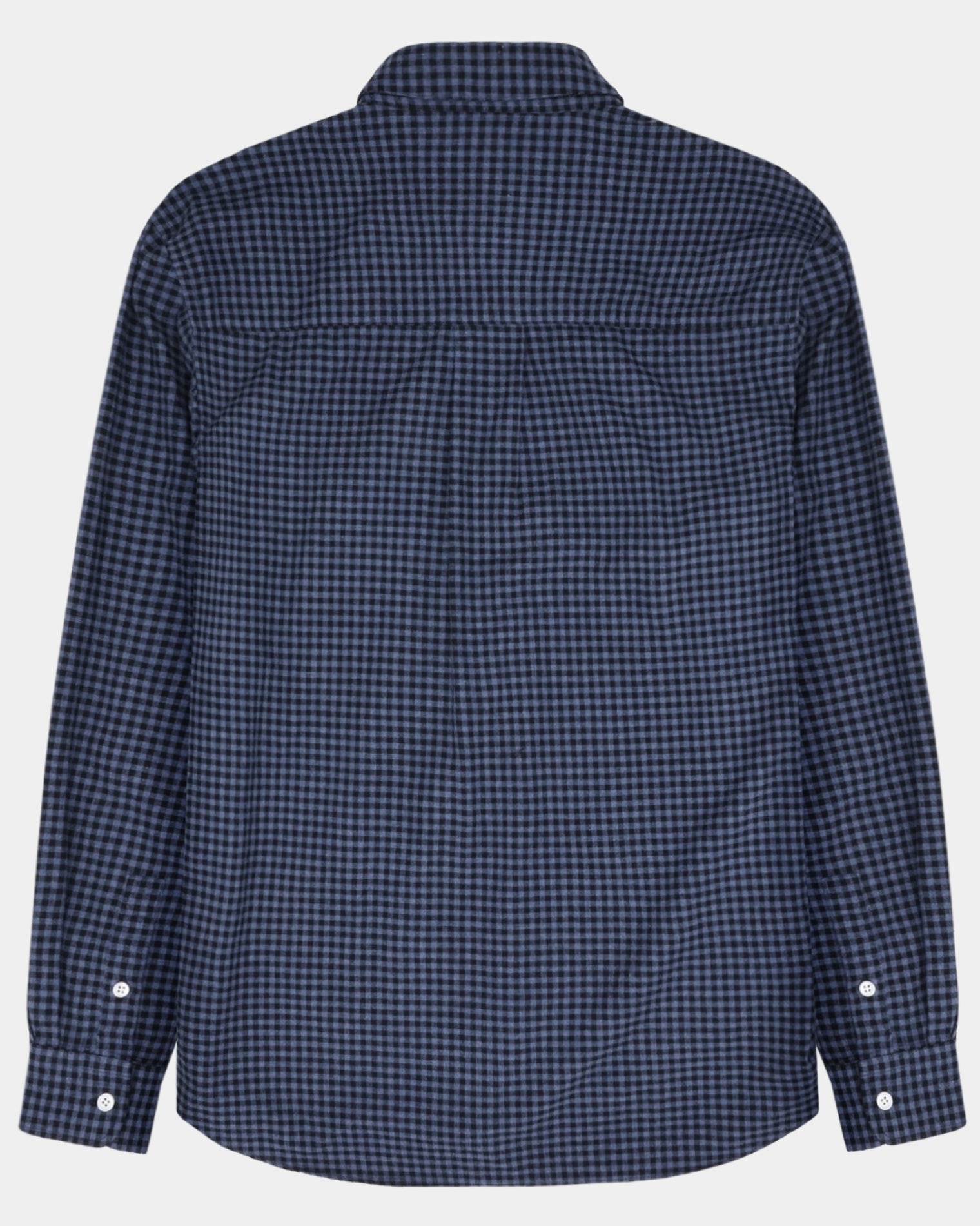 GARMENT PROJECT MAN Relaxed LS Button Down Shirt - Flannel Navy Check Shirt 501 Navy Check