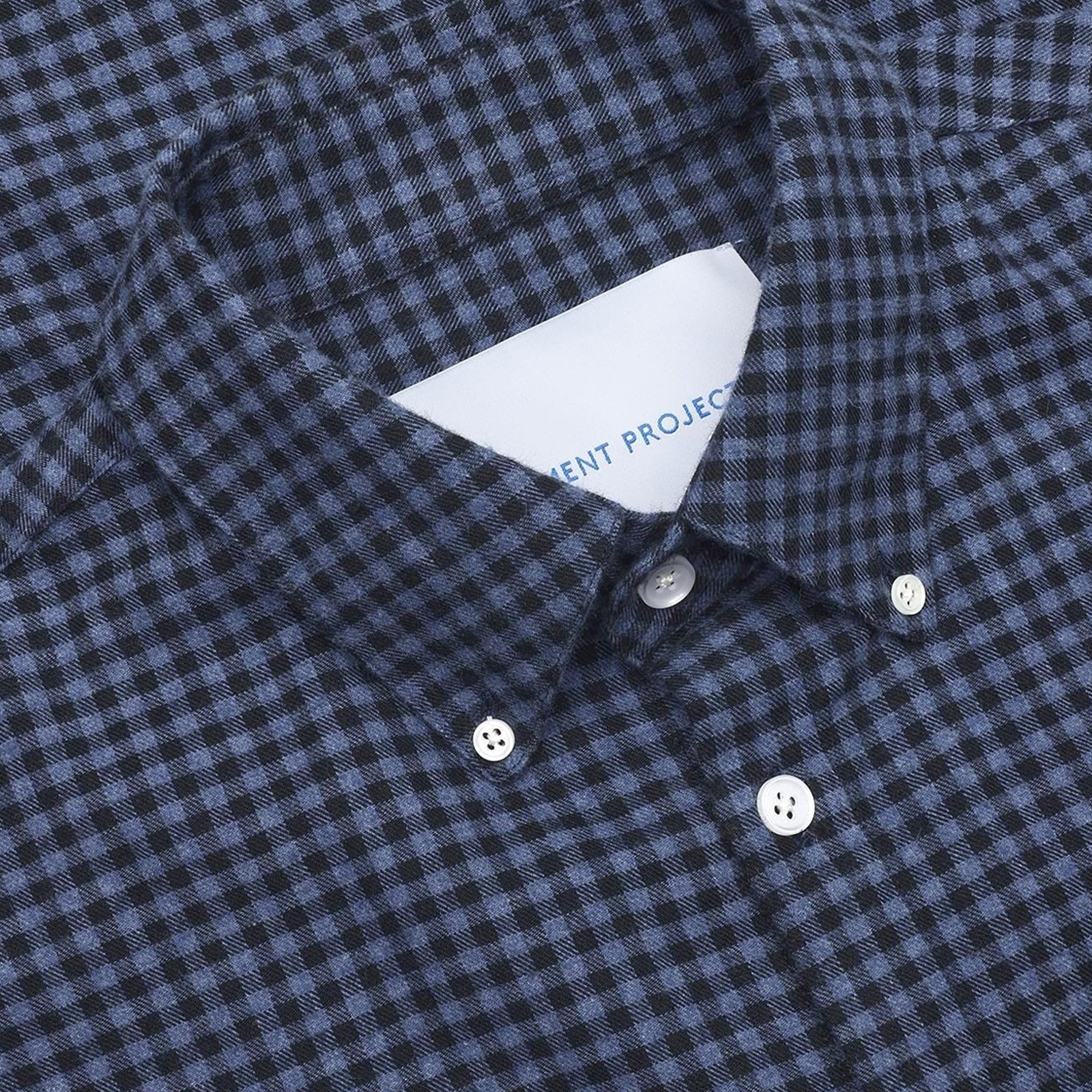GARMENT PROJECT MAN Relaxed LS Button Down Shirt - Flannel Navy Check Shirt 501 Navy Check