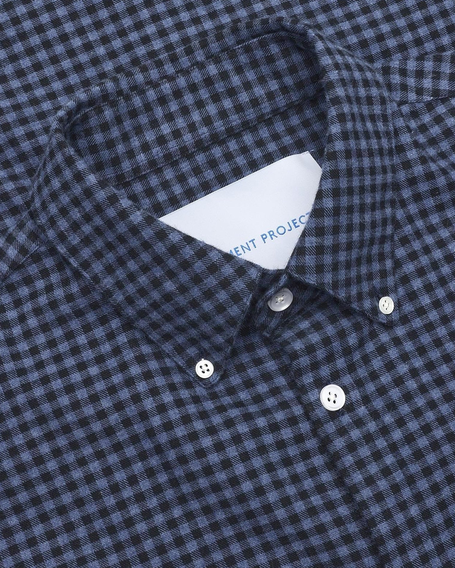 GARMENT PROJECT MAN Relaxed LS Button Down Shirt - Flannel Navy Check Shirt 501 Navy Check