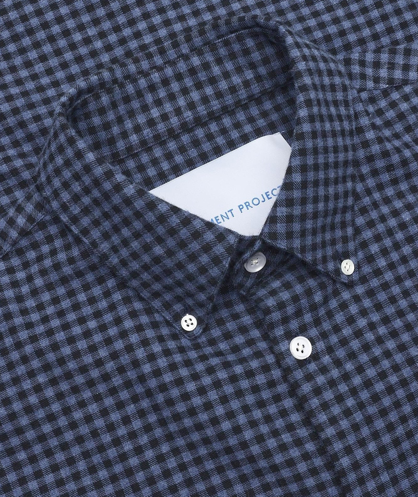 GARMENT PROJECT MAN Relaxed LS Button Down Shirt - Flannel Navy Check Shirt 501 Navy Check