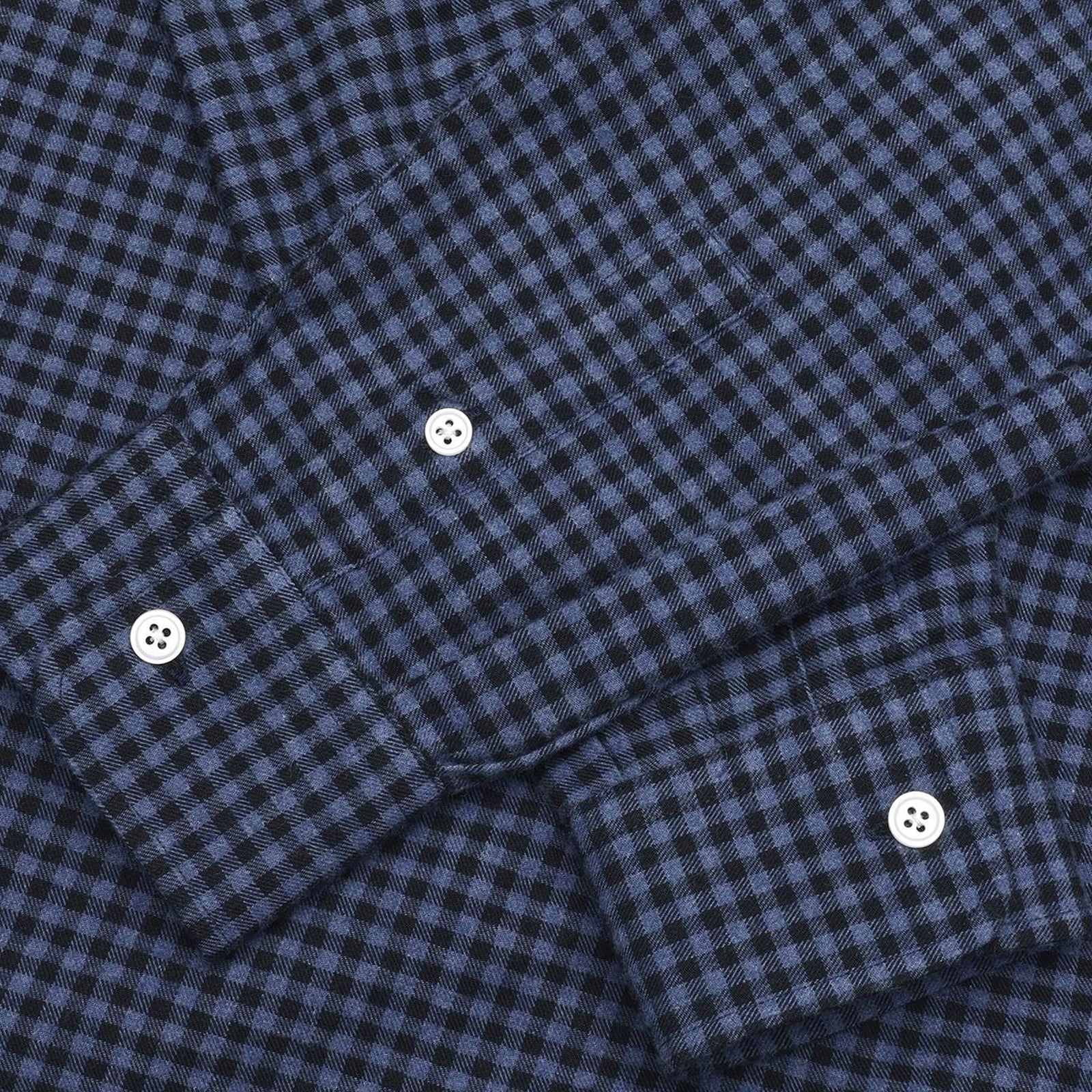 GARMENT PROJECT MAN Relaxed LS Button Down Shirt - Flannel Navy Check Shirt 501 Navy Check