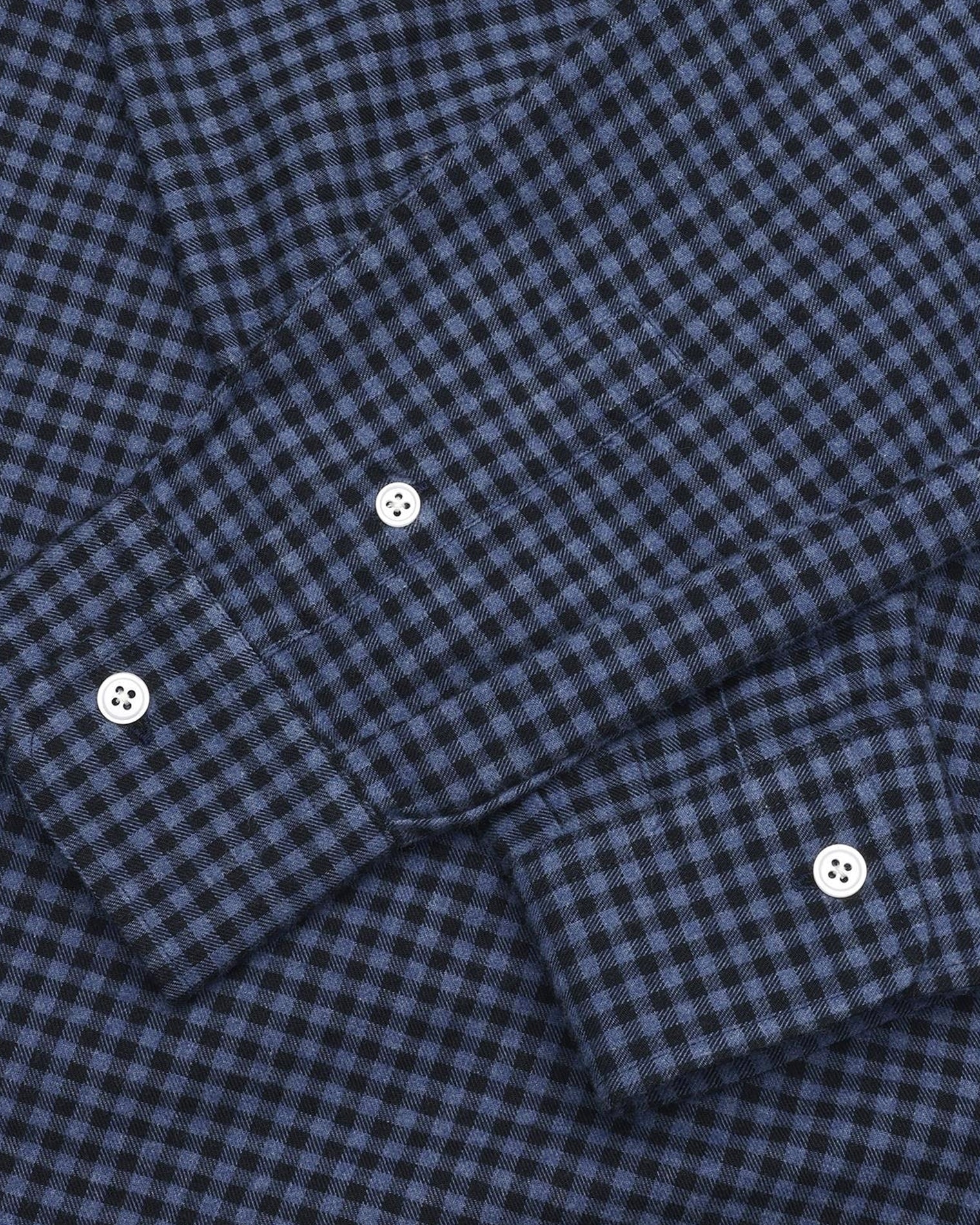 GARMENT PROJECT MAN Relaxed LS Button Down Shirt - Flannel Navy Check Shirt 501 Navy Check