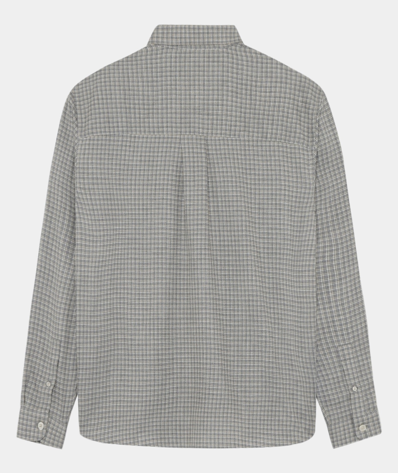 GARMENT PROJECT MAN Relaxed LS Button Down Shirt - Grey Check Shirt 401 Grey Check