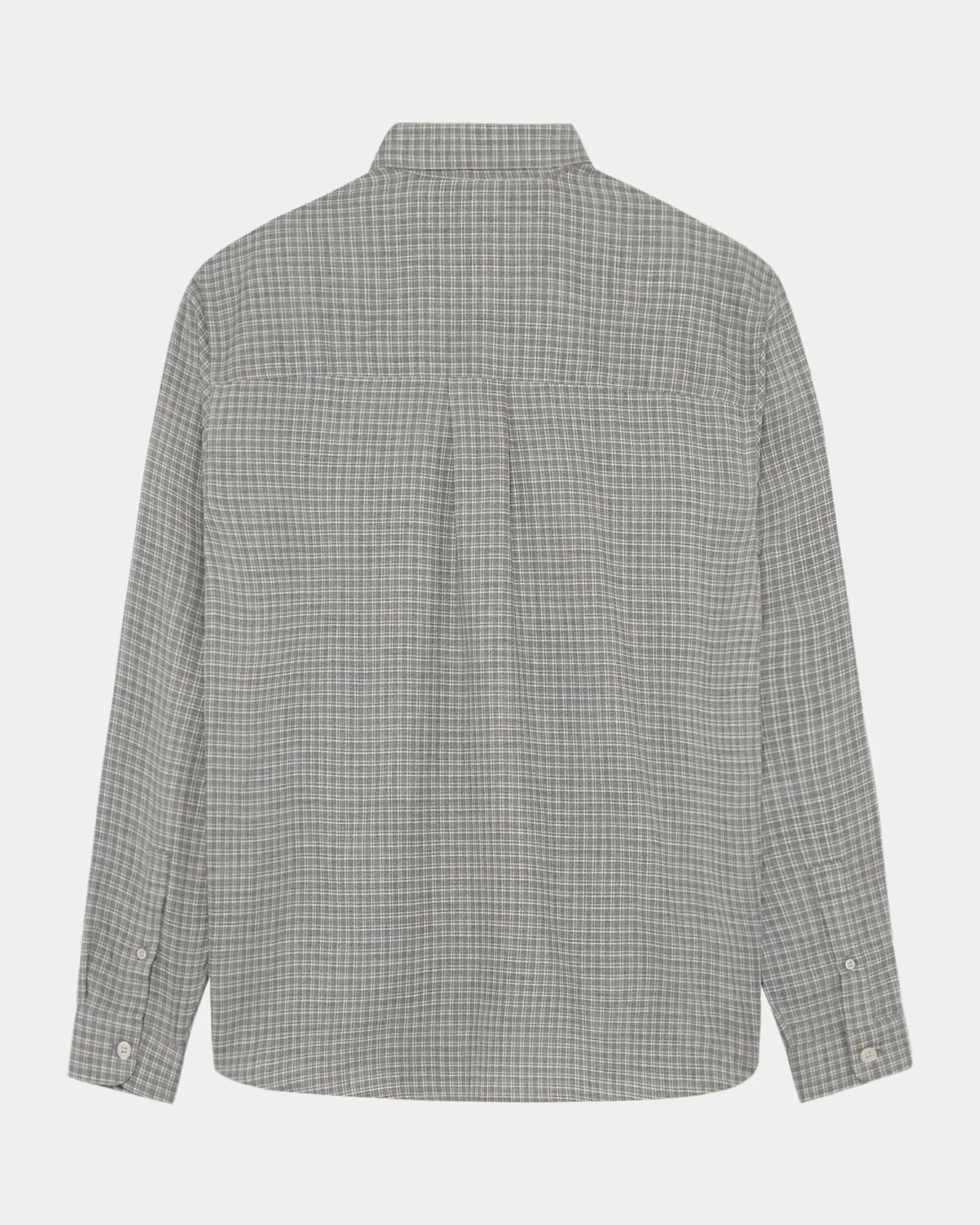 GARMENT PROJECT MAN Relaxed LS Button Down Shirt - Grey Check Shirt 401 Grey Check