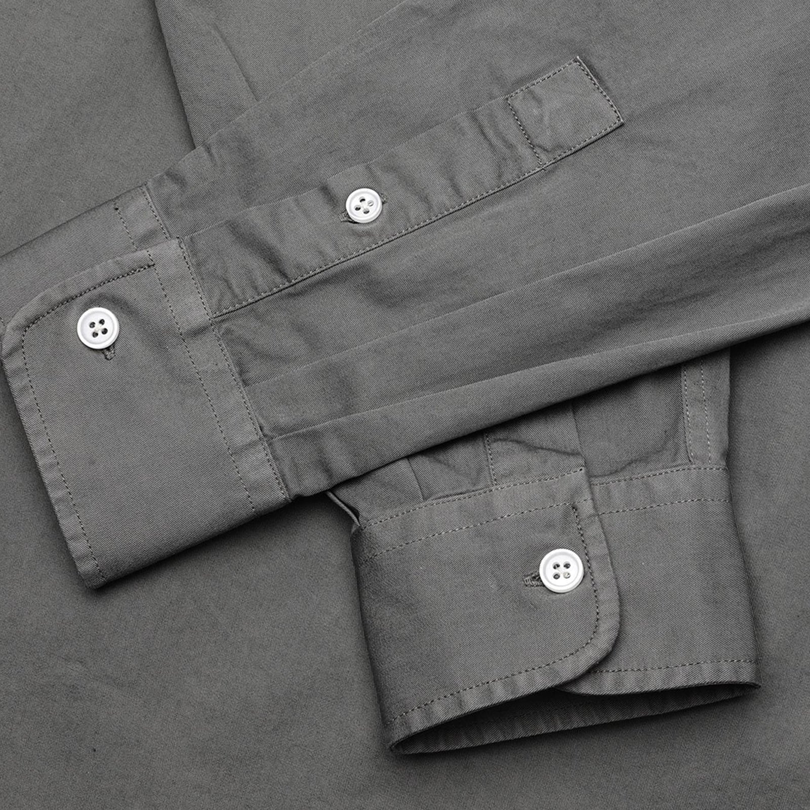 GARMENT PROJECT MAN Relaxed LS Button Down Shirt - Grey Garment Dyed Shirt 400 Grey