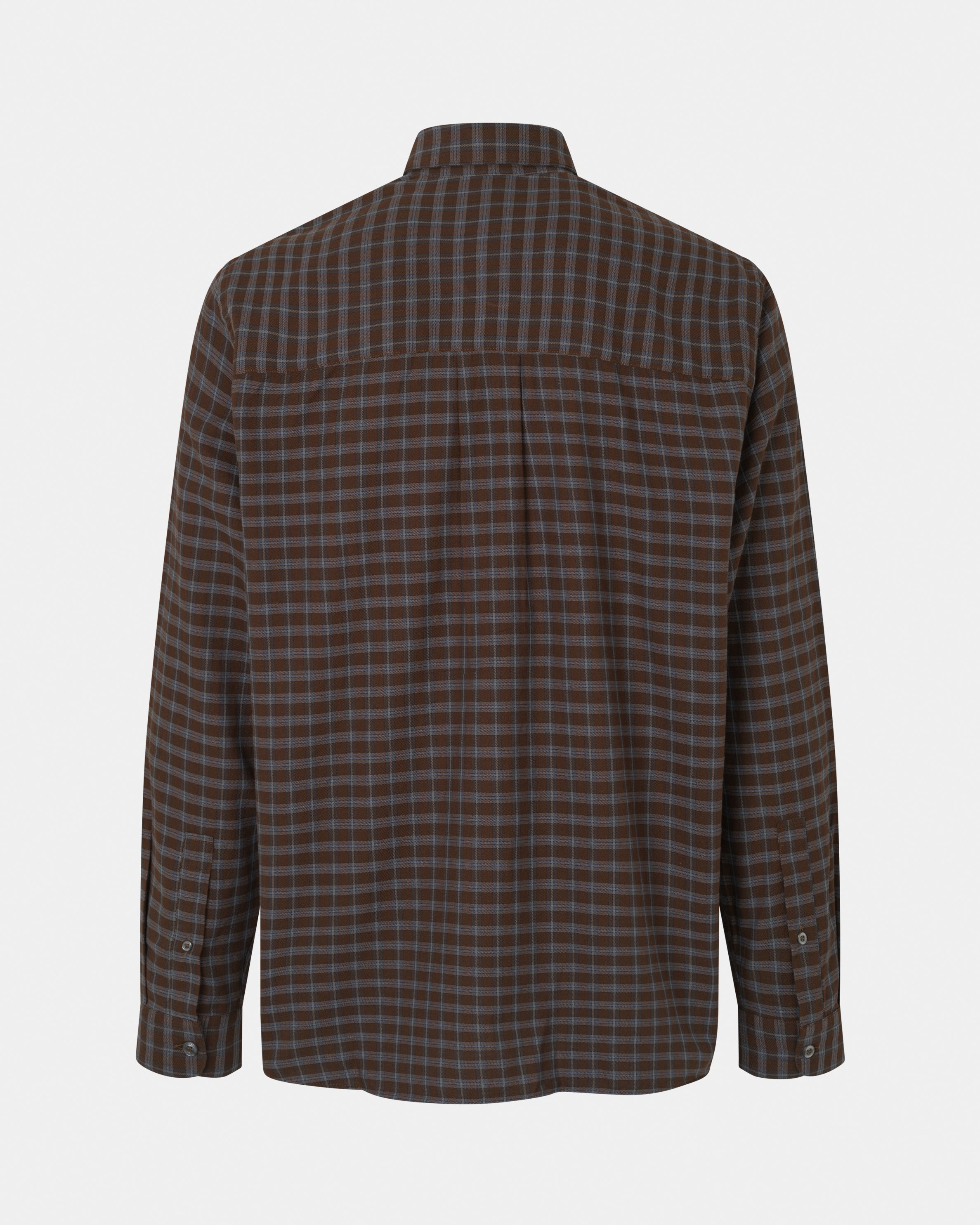 GARMENT PROJECT MAN Relaxed LS Shirt - Brown Check Shirt 800 Brown