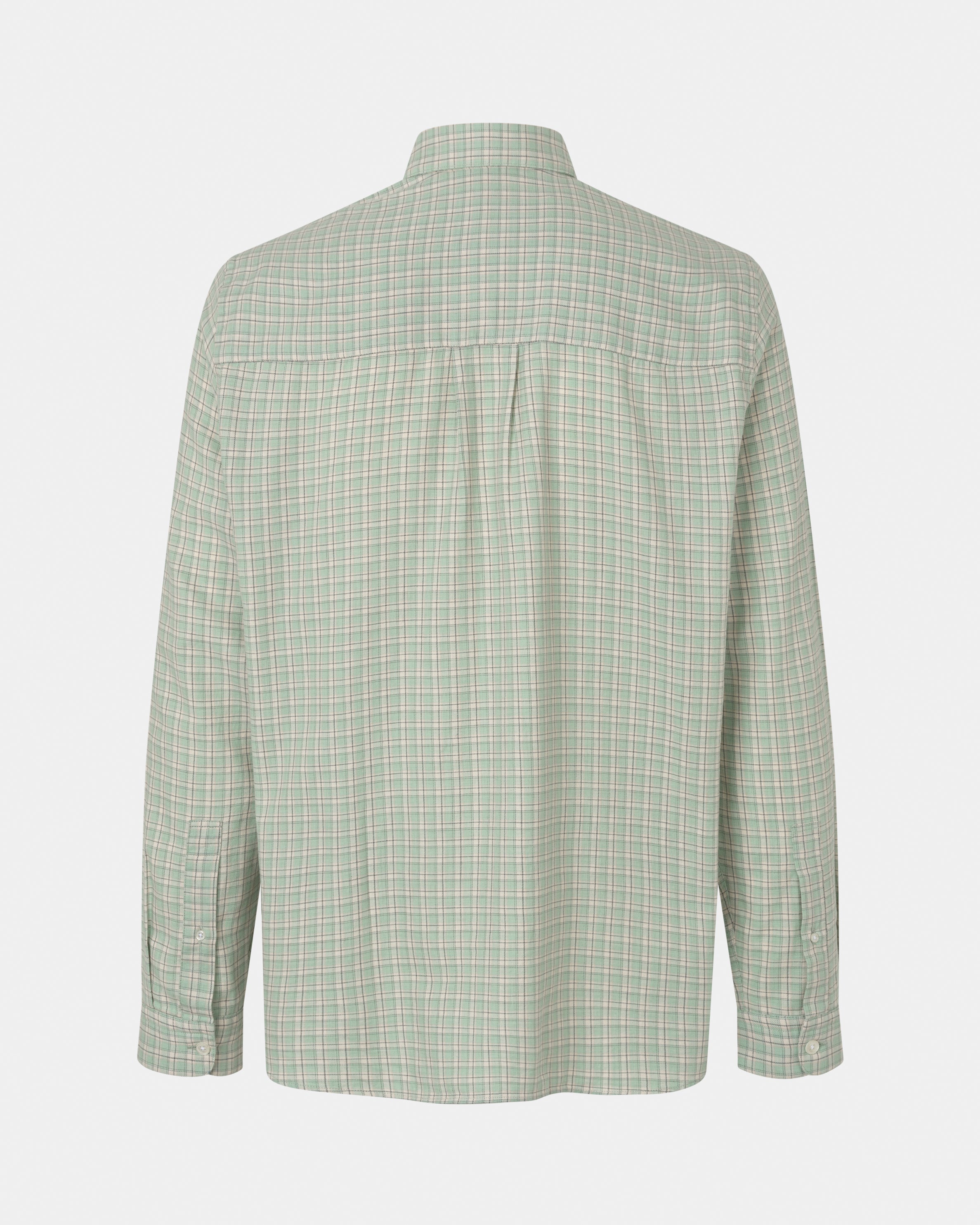 GARMENT PROJECT MAN Relaxed LS Shirt - Dusty Green Check Shirt 255 Dusty Green
