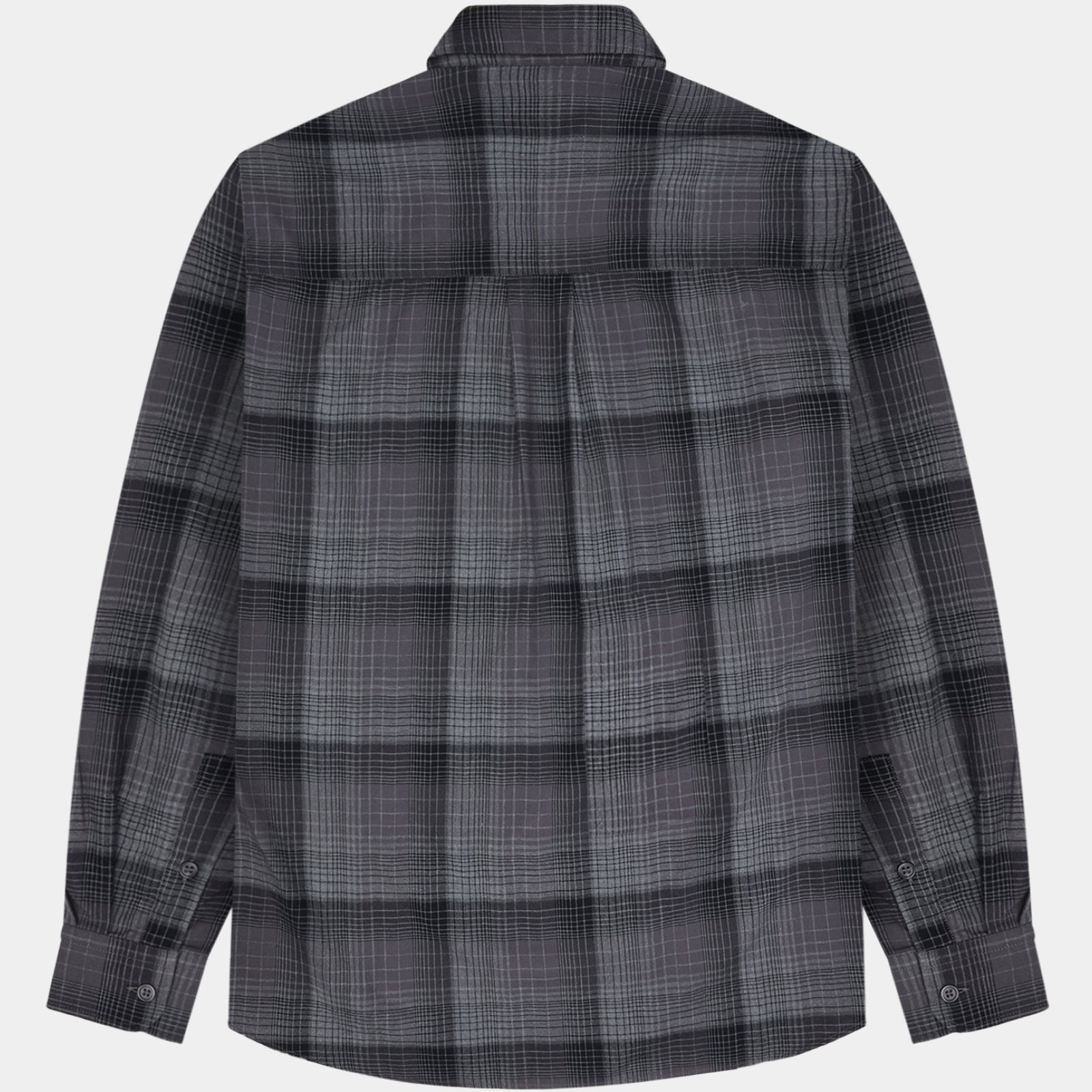 GARMENT PROJECT MAN Relaxed LS Shirt - Flannel Charcoal Check Shirt 446 Charcoal Check