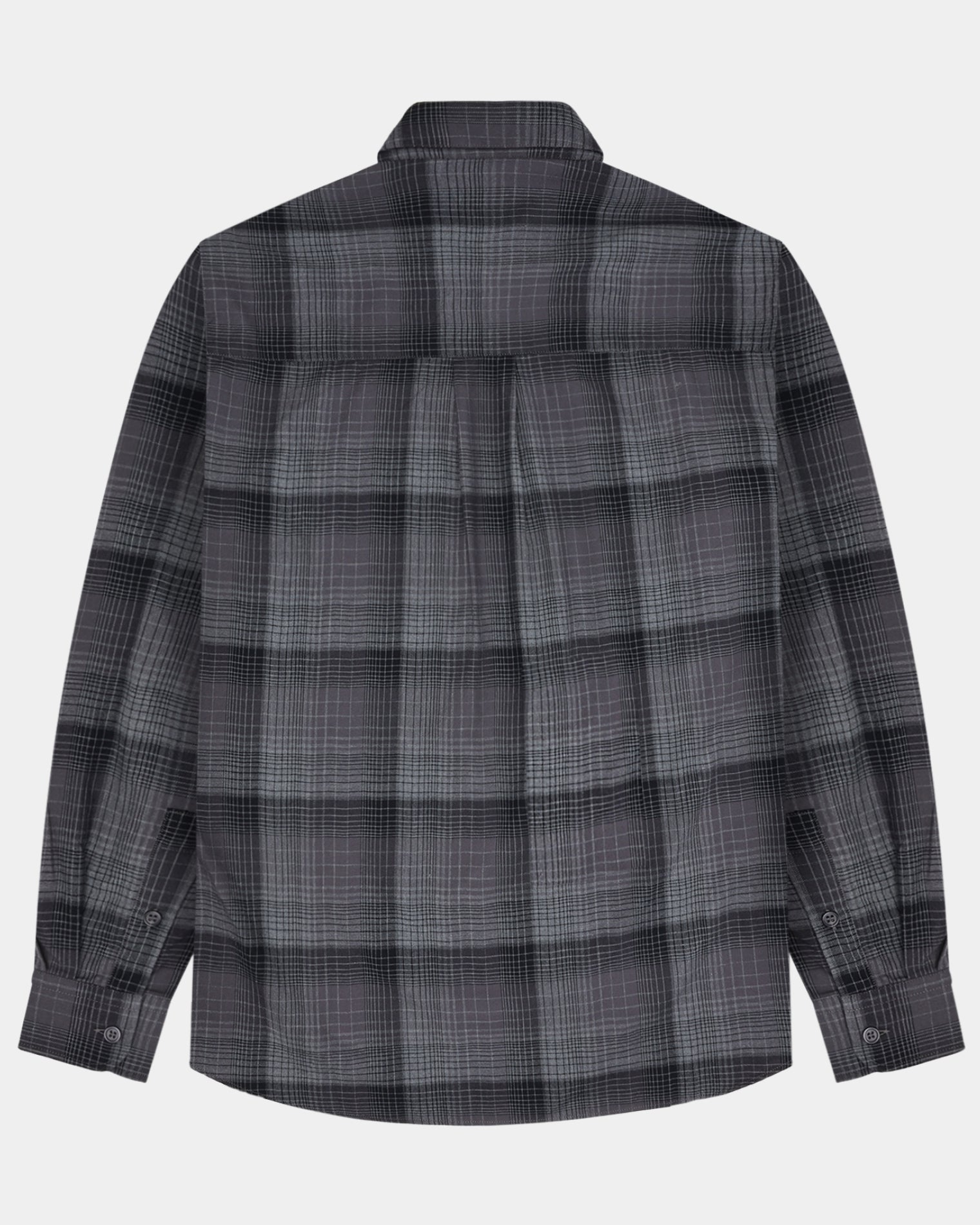 GARMENT PROJECT MAN Relaxed LS Shirt - Flannel Charcoal Check Shirt 446 Charcoal Check