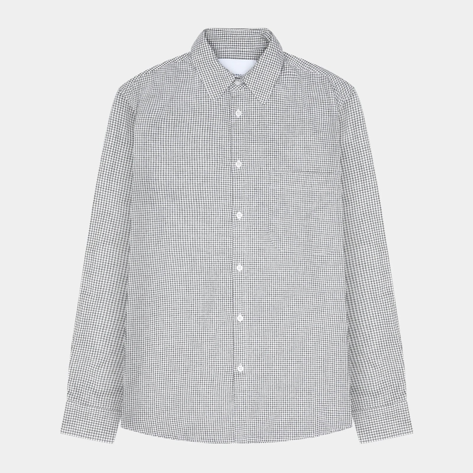 GARMENT PROJECT MAN Relaxed LS Shirt - Flannel Small Grey Check Shirt 402 Small Grey Check