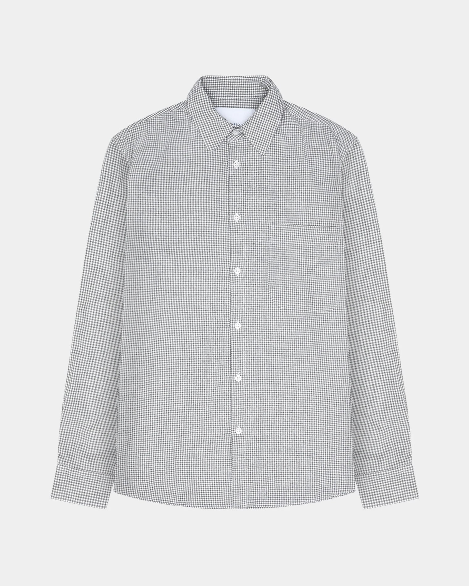 GARMENT PROJECT MAN Relaxed LS Shirt - Flannel Small Grey Check Shirt 402 Small Grey Check