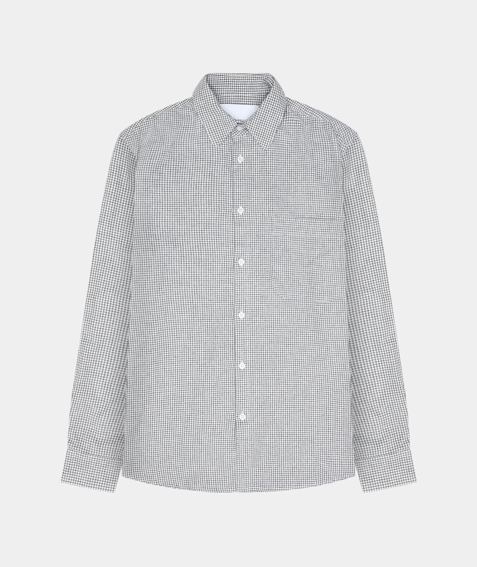 GARMENT PROJECT MAN Relaxed LS Shirt - Flannel Small Grey Check Shirt 402 Small Grey Check